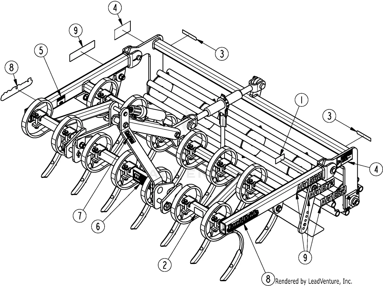 Anapat#9 株分品 Land Pride AG1584 Parts Diagrams