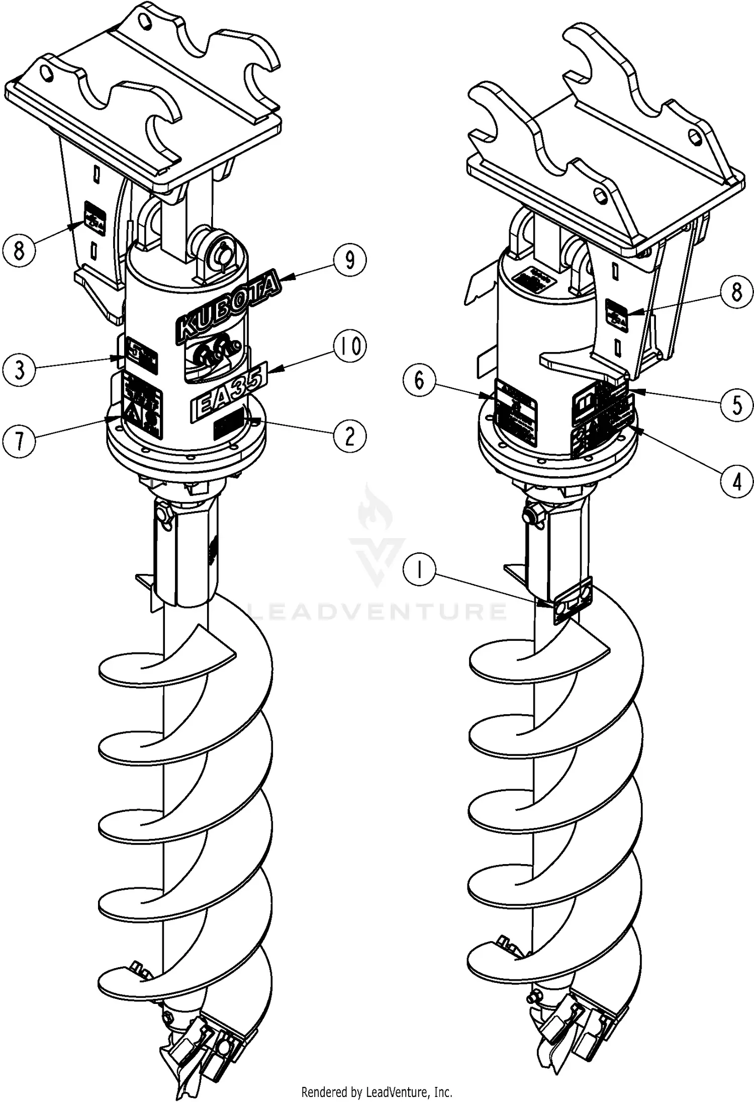 Land Pride AP-EA35 Parts Diagrams