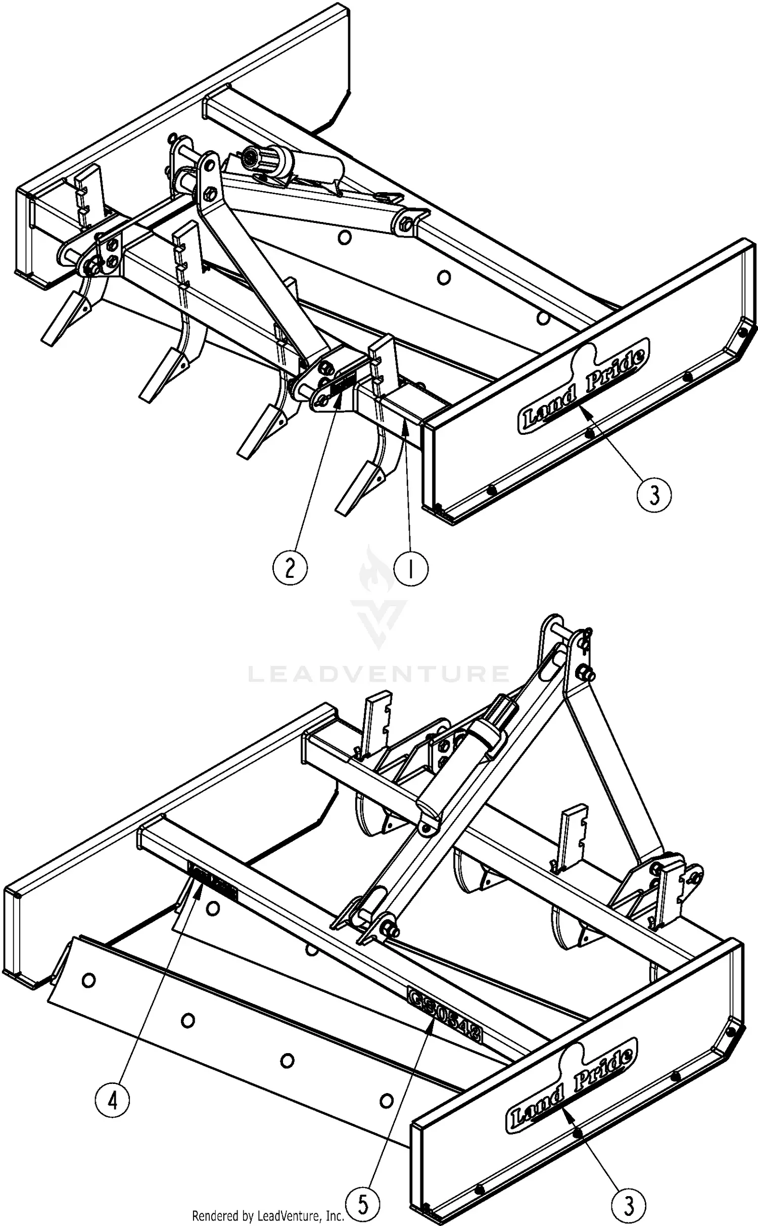 Land Pride GS0548 Parts Diagrams