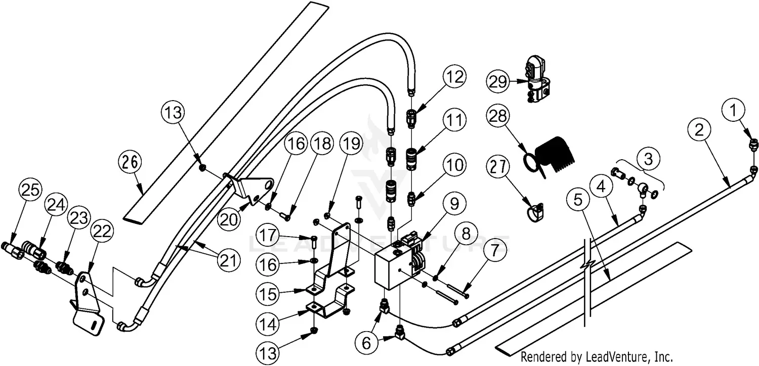 Land Pride For LX2620 with LA535 Loader Parts Diagrams