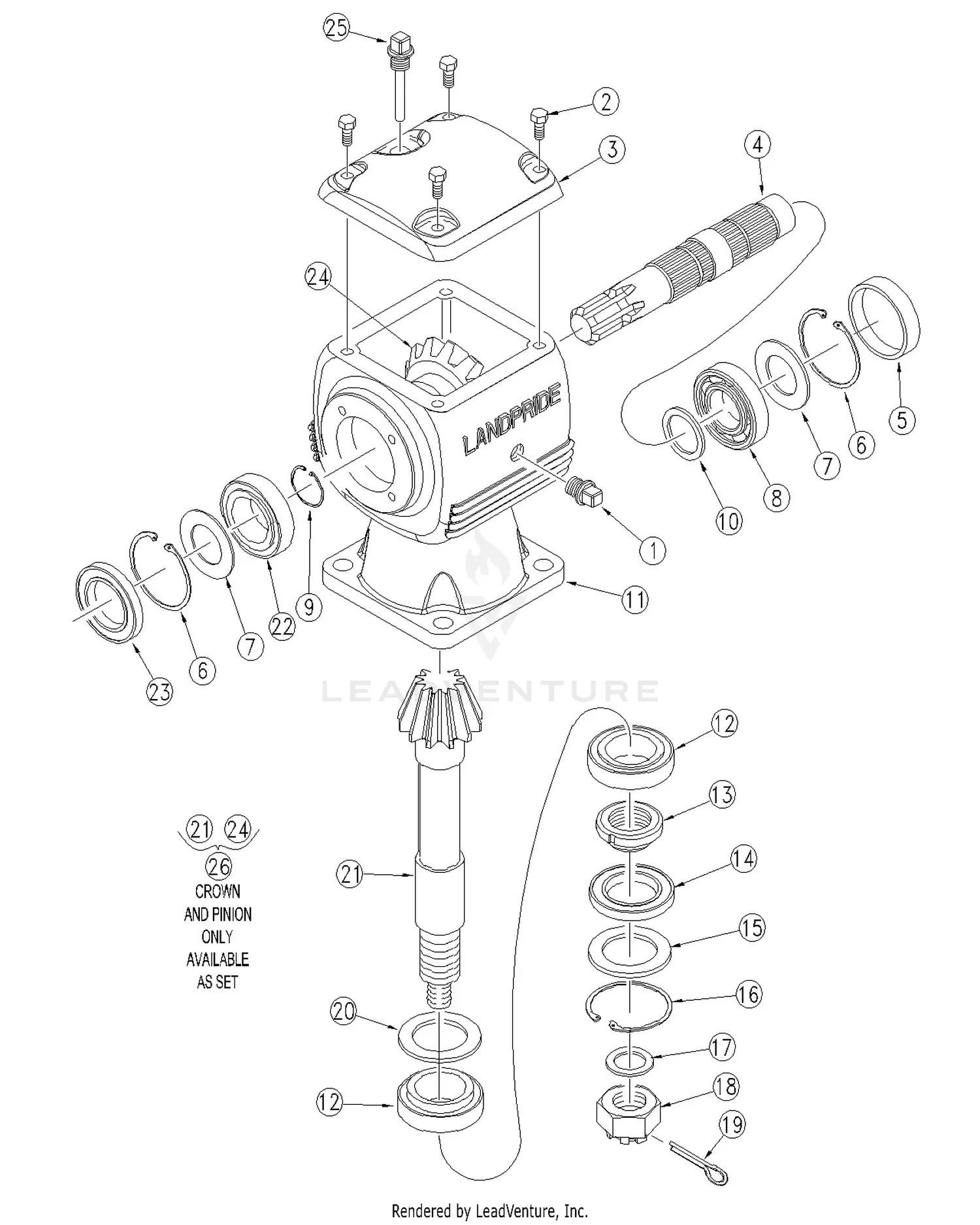 Land Pride AFM4014 & AFM40168 Parts Diagrams