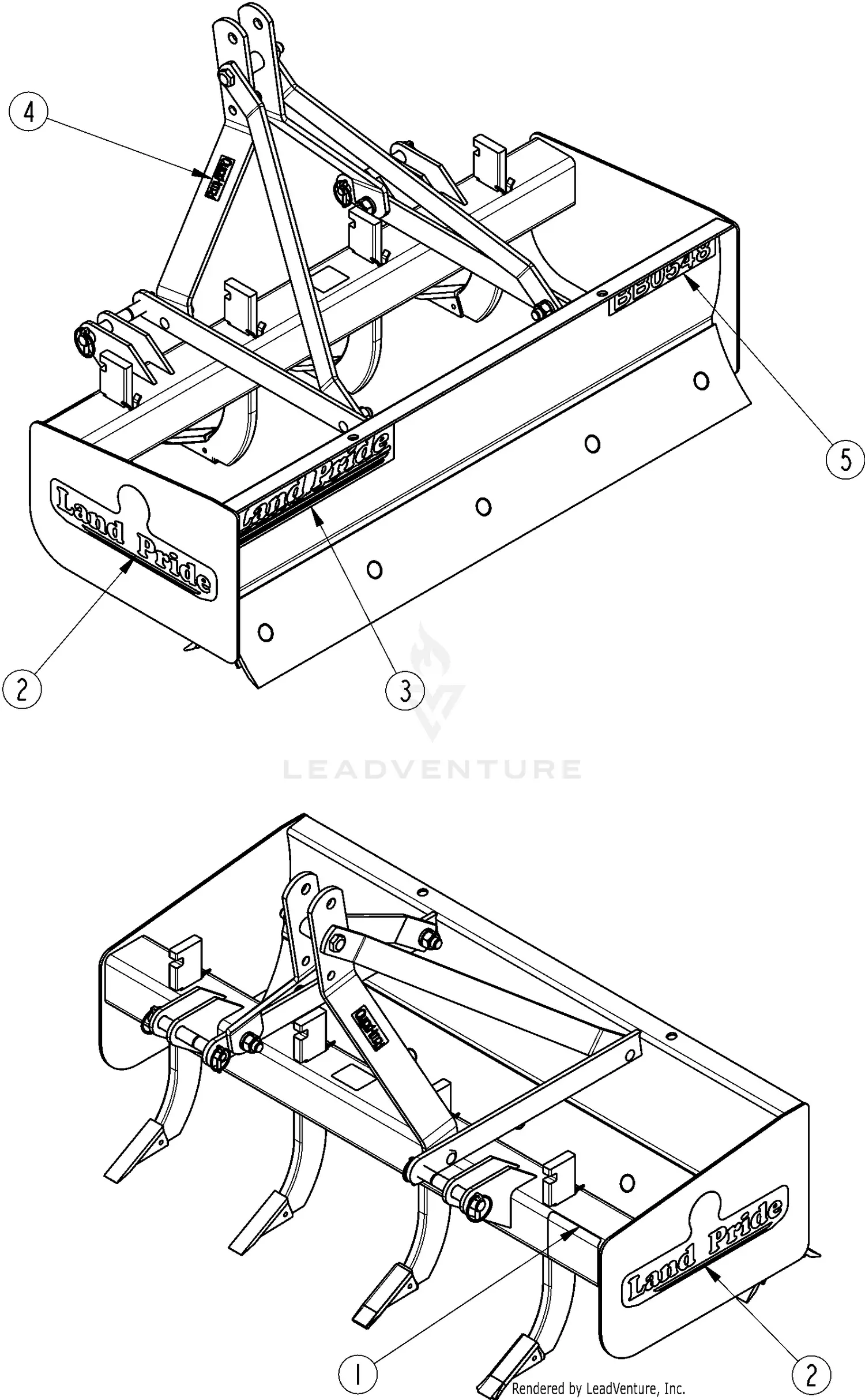 Land Pride BB0548 Parts Diagrams