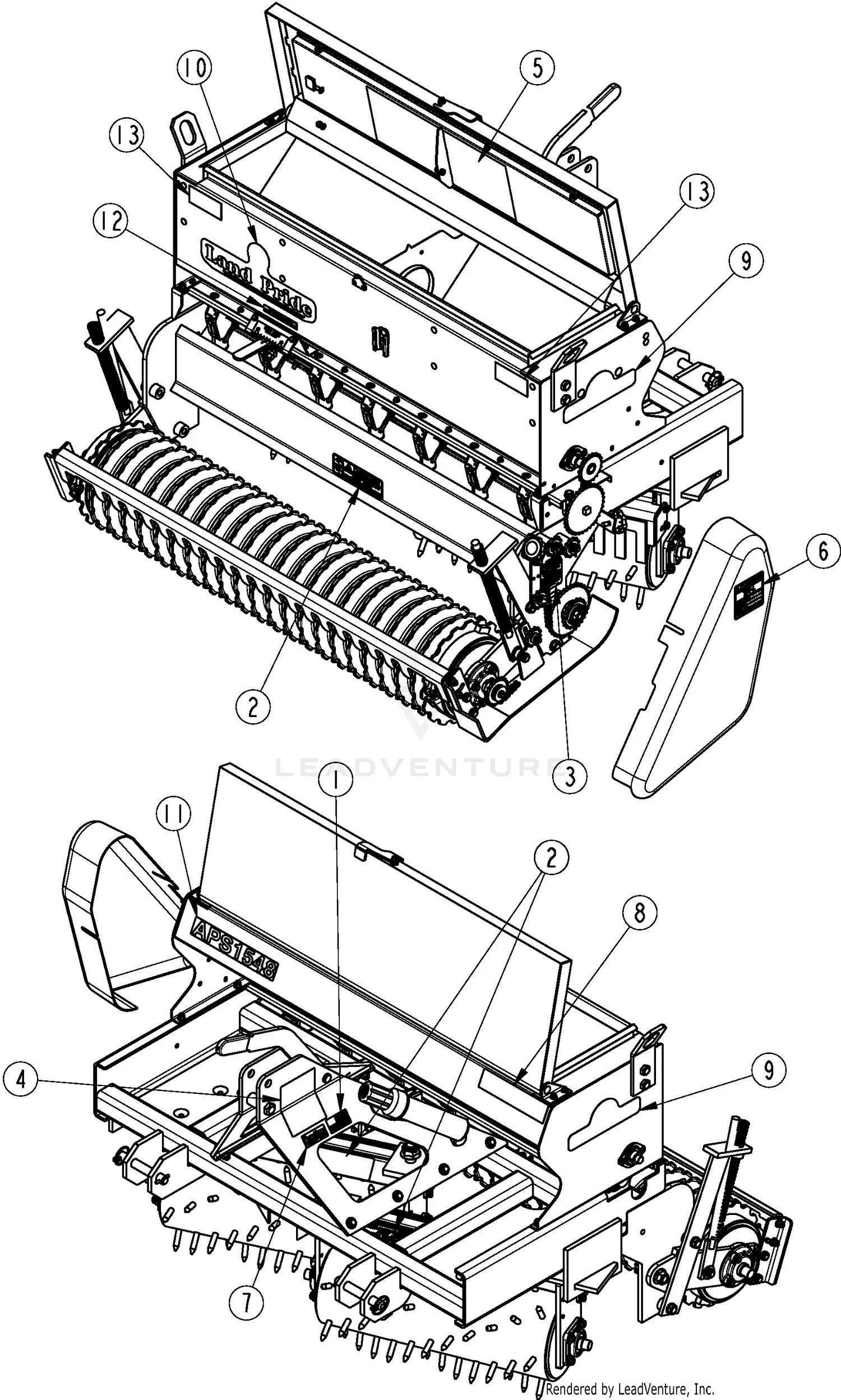 Land Pride APS1572 Parts Diagrams