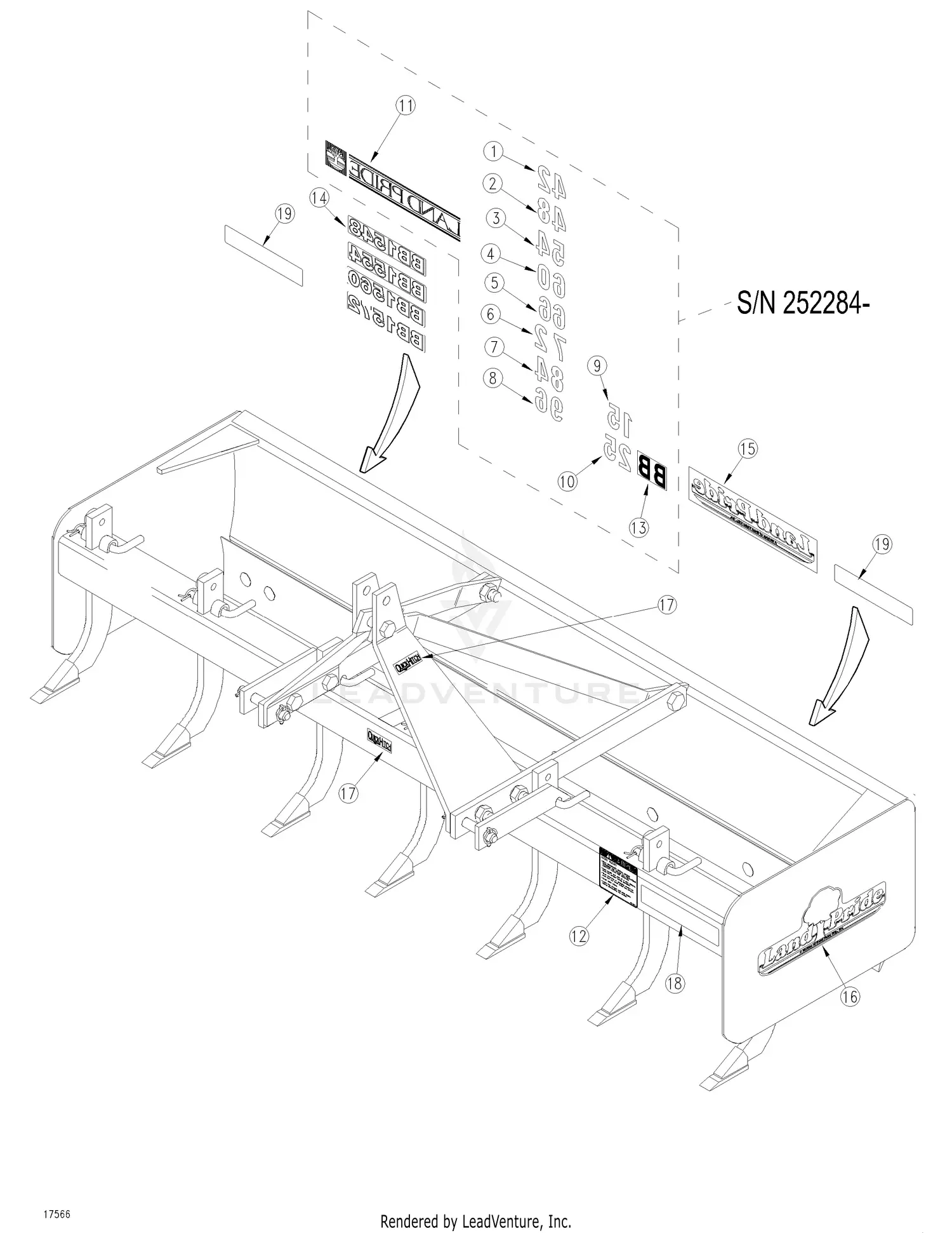 パーツ bear moon Land Pride BB1572 Parts Diagrams