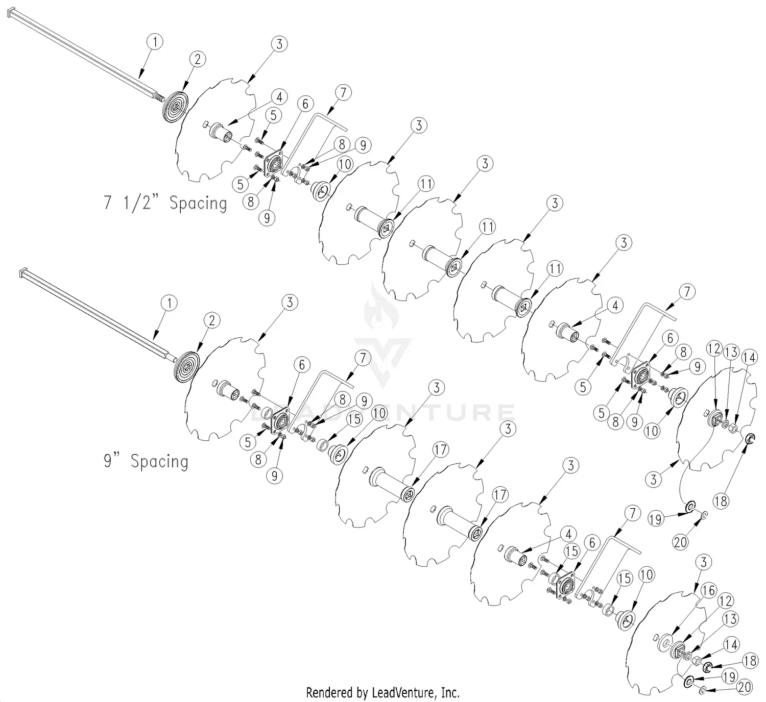 Land Pride DH2596 Parts Diagrams