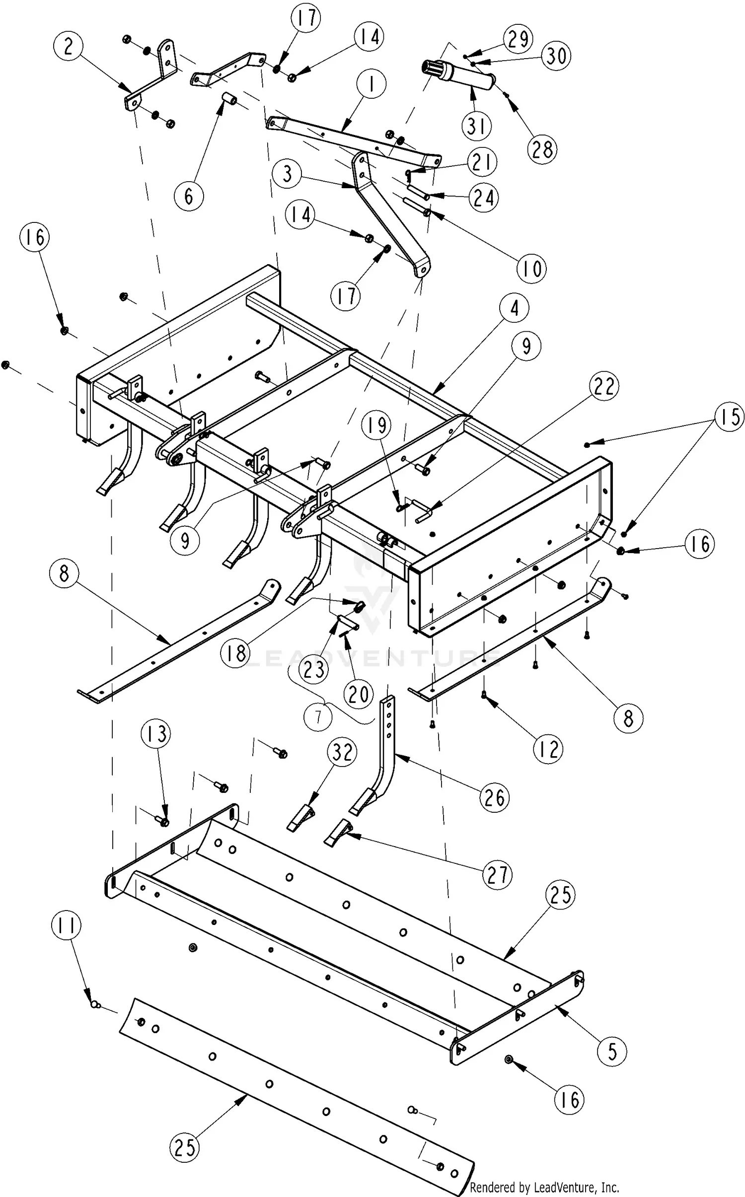 Land Pride GS1548 Parts Diagrams