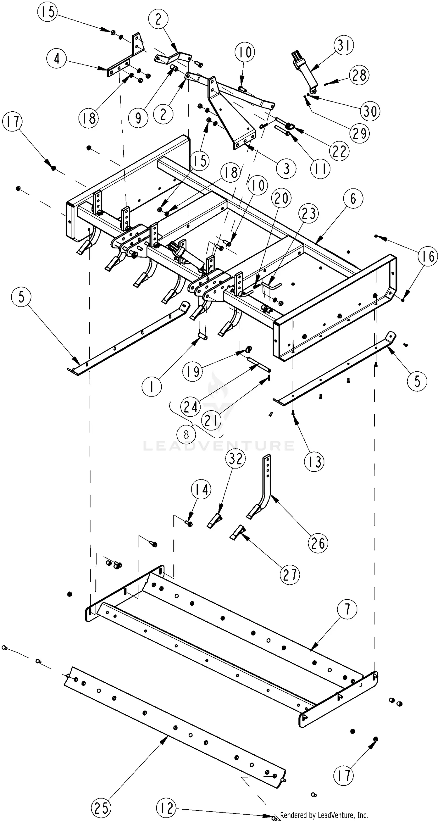 Land Pride GS2596 Parts Diagrams