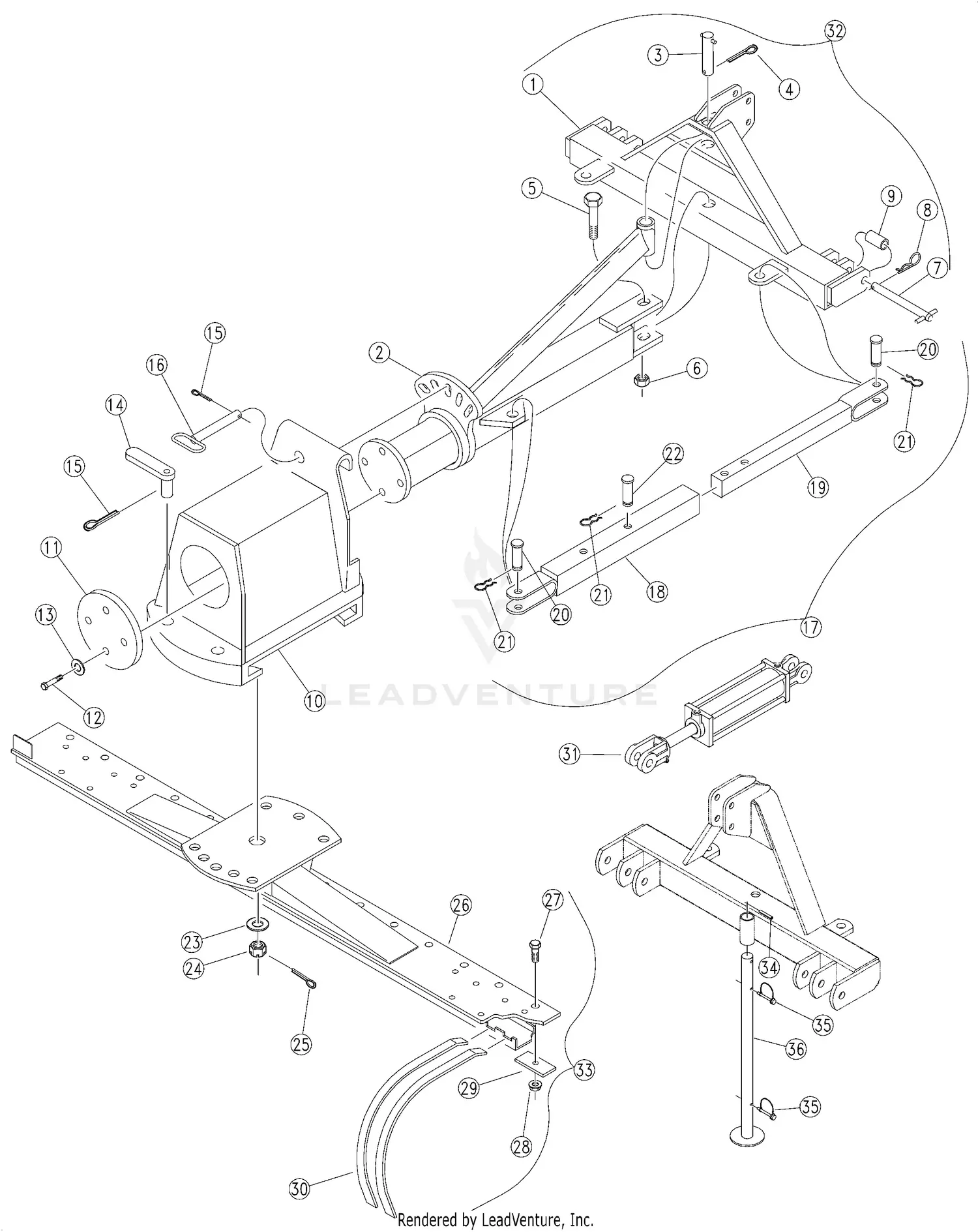 Land Pride LR3596 Parts Diagrams
