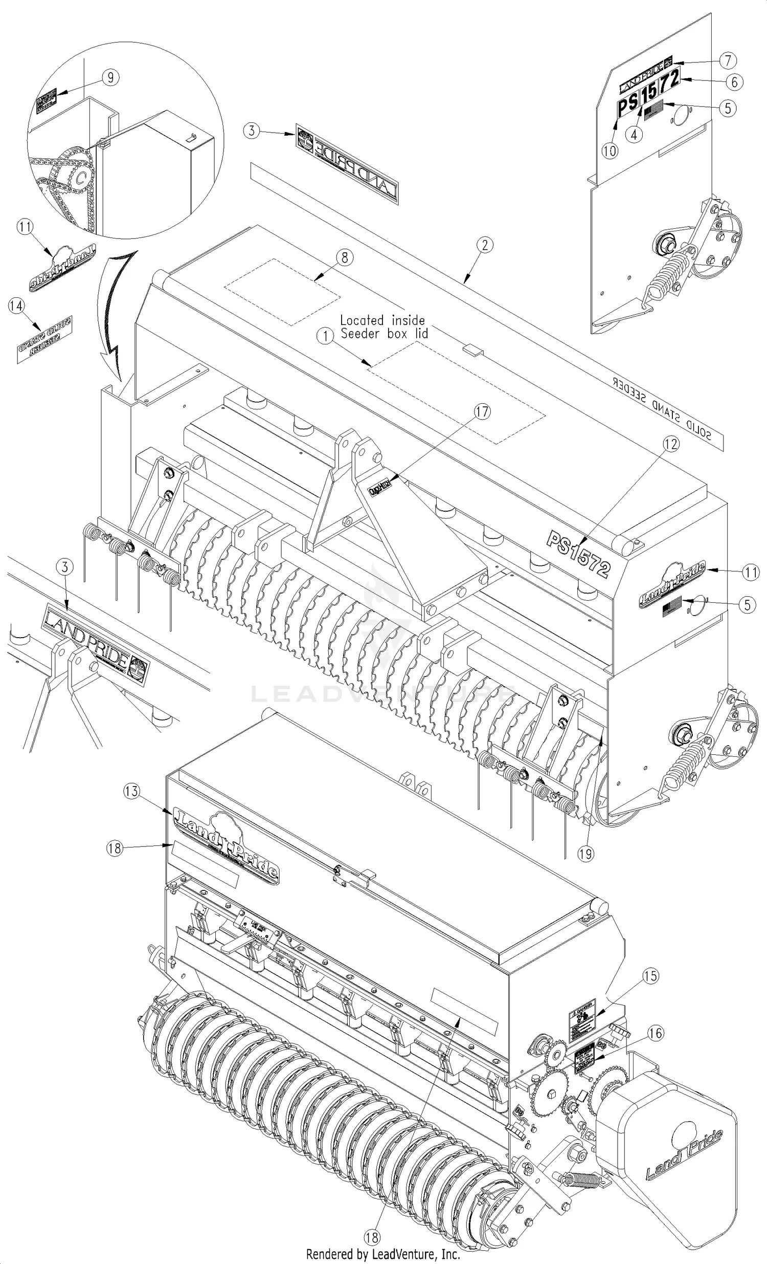 Land Pride PS1548 Parts Diagrams