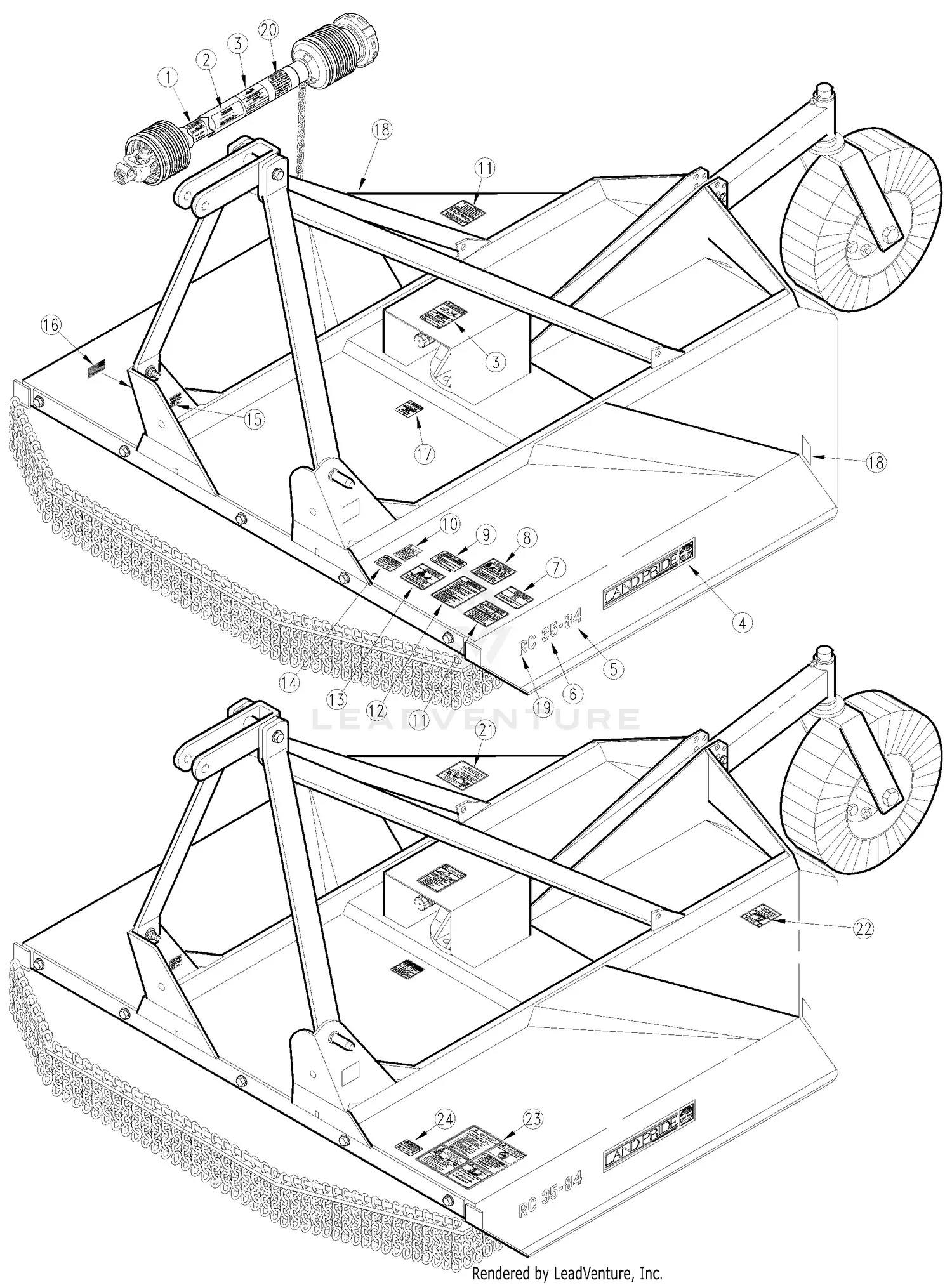 Land Pride RC3572 Parts Diagrams