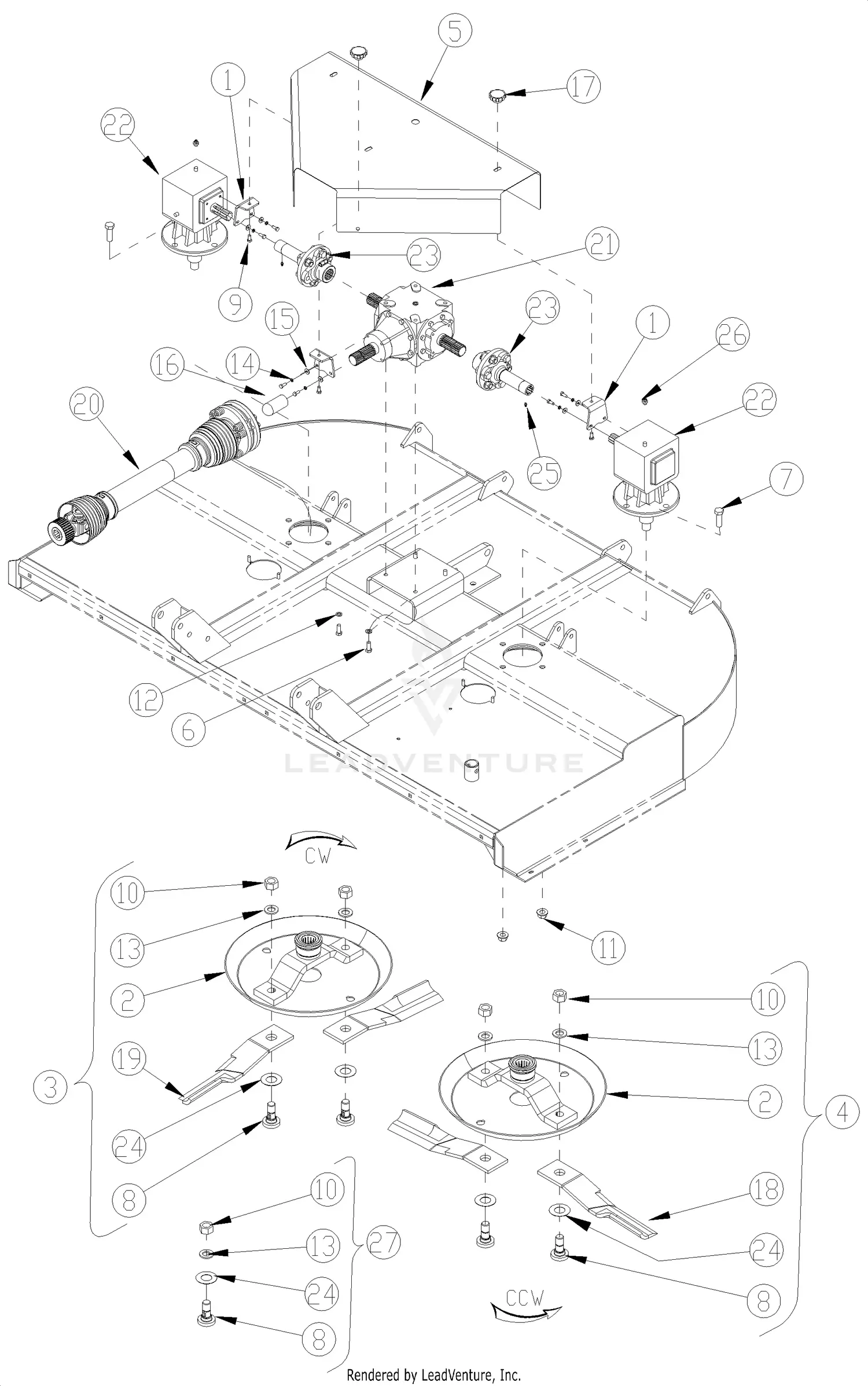 Land Pride RCR2596 Parts Diagrams