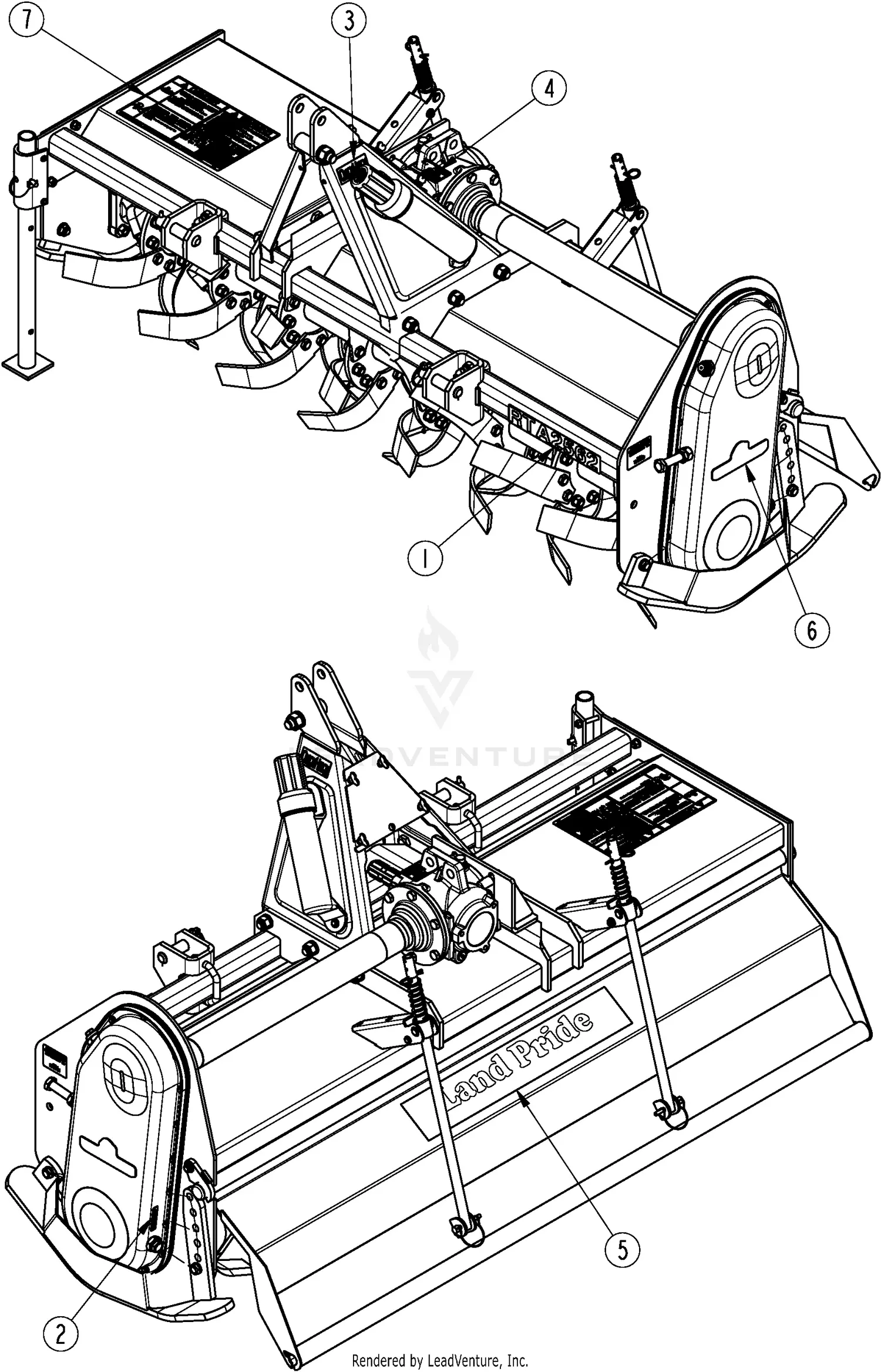 Land Pride RTA2555 Parts Diagrams