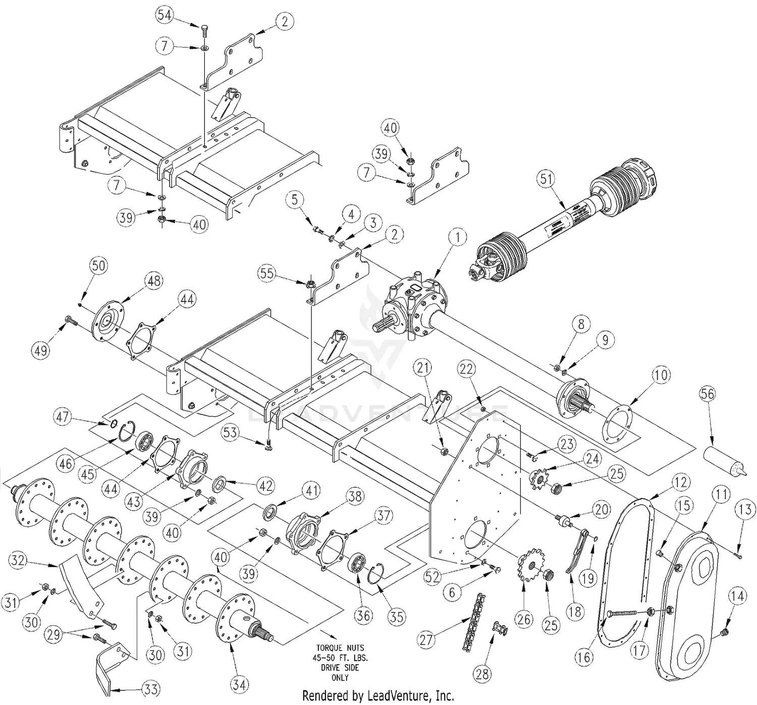 Land Pride RTA3576 Parts Diagrams