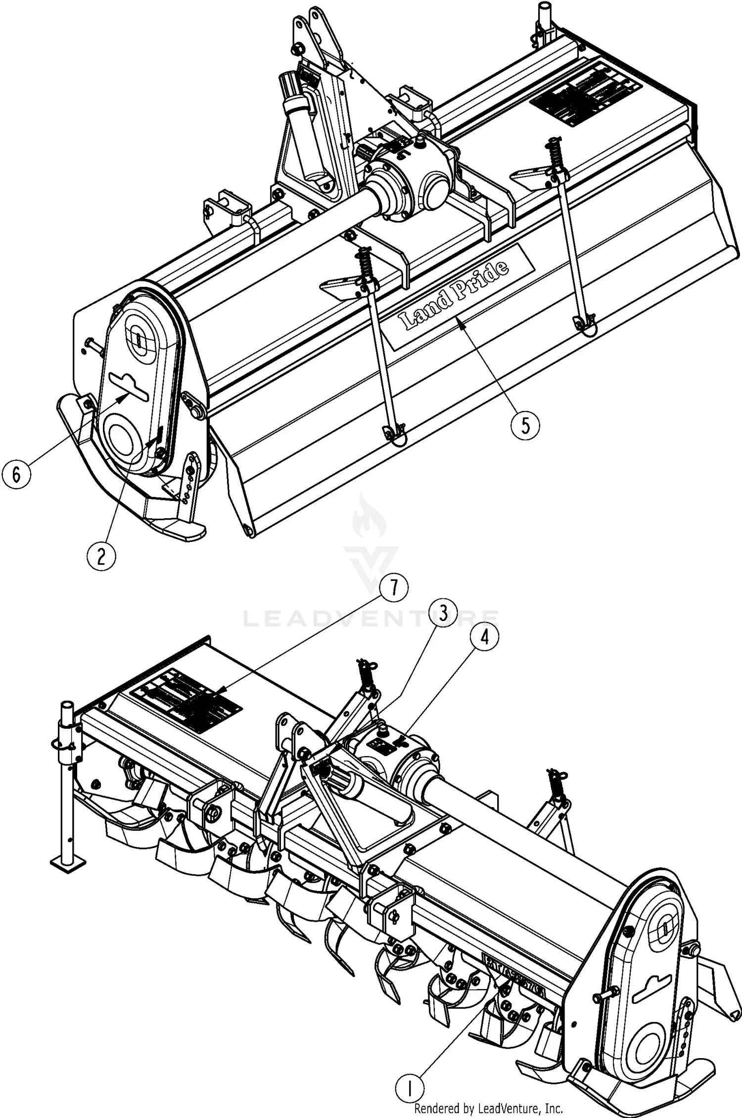 Land Pride RTA3576 Parts Diagrams