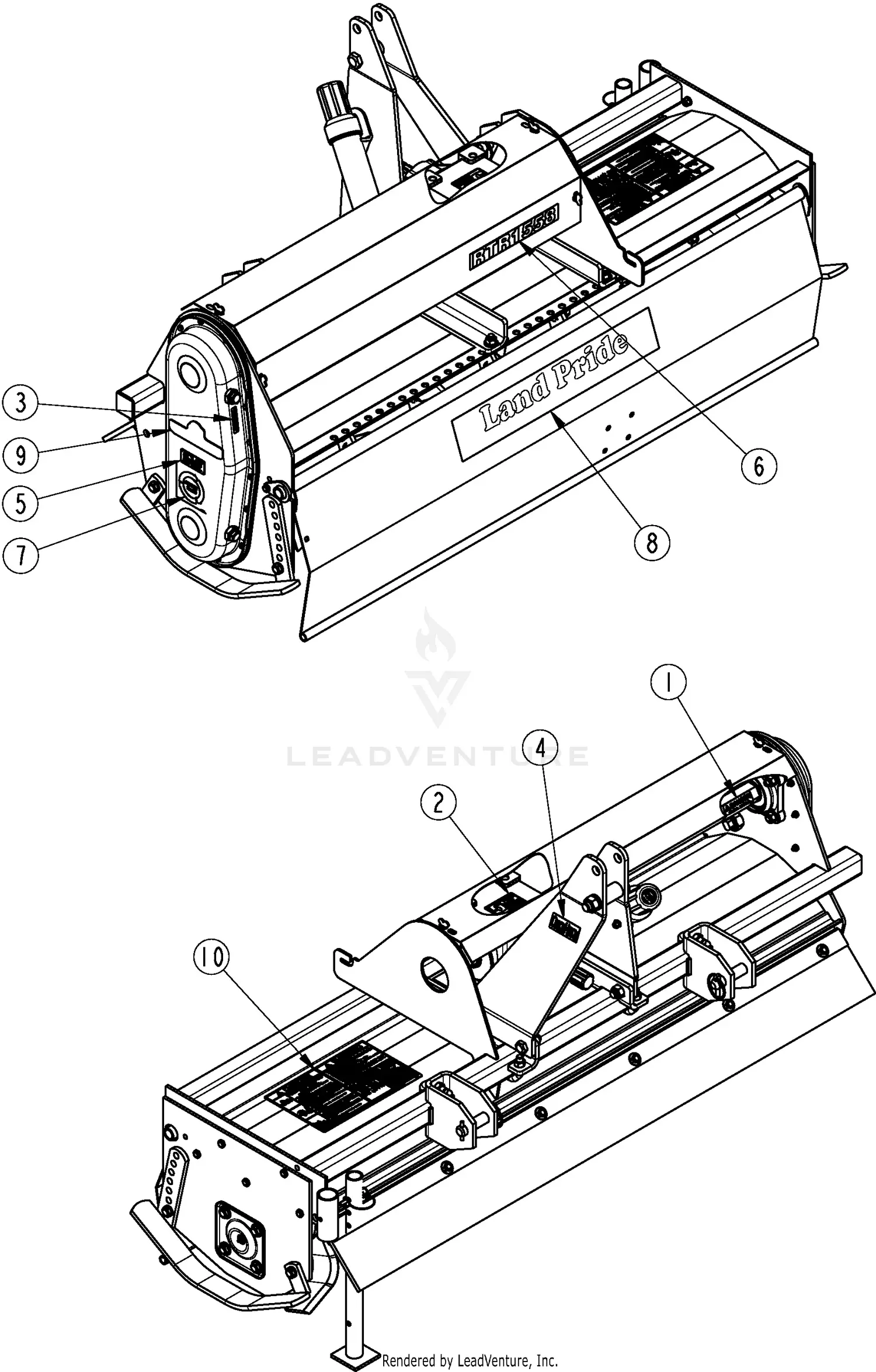 Land Pride RTR1574 Parts Diagrams