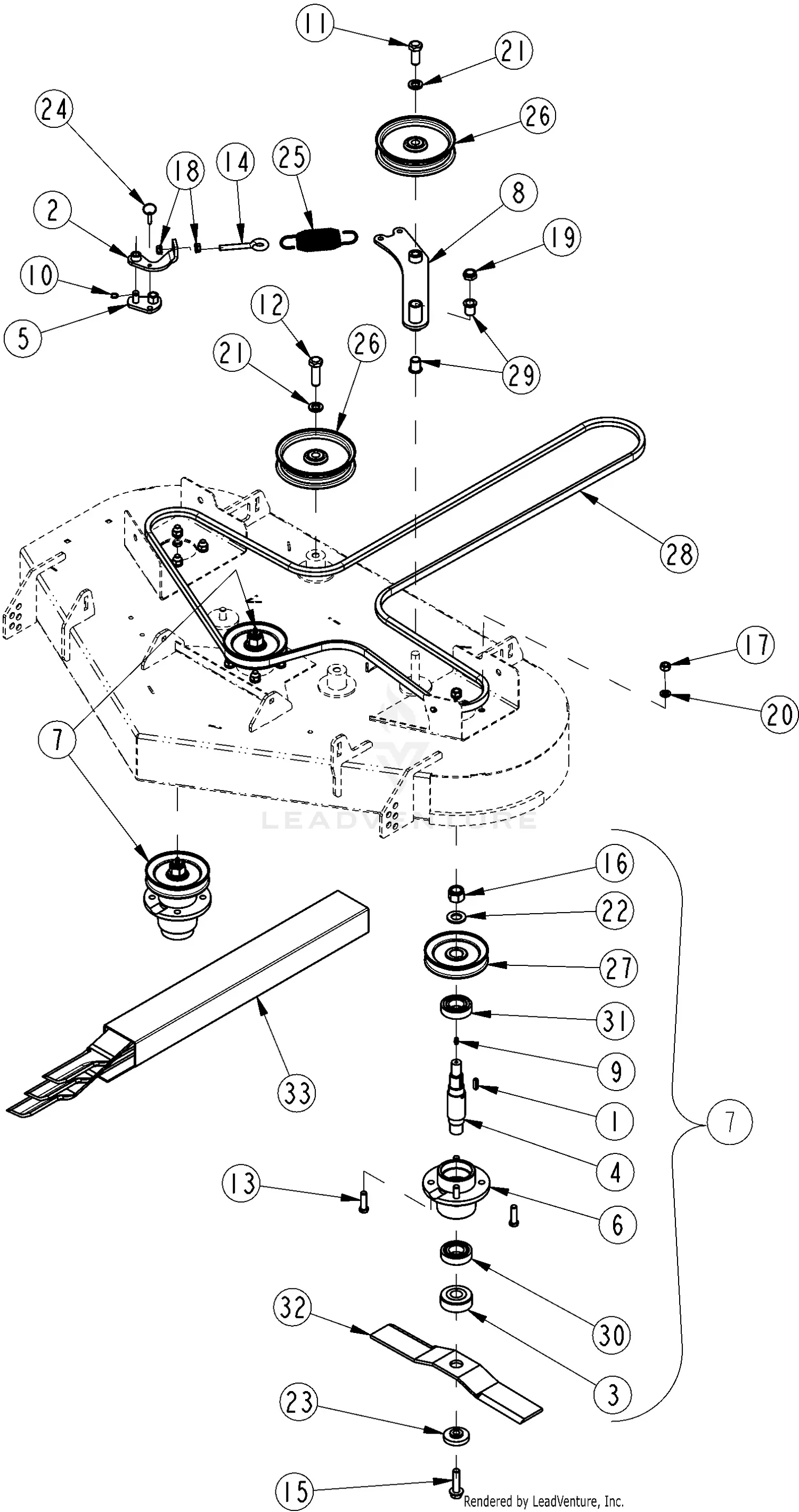 Land Pride ZST48 Parts Diagrams