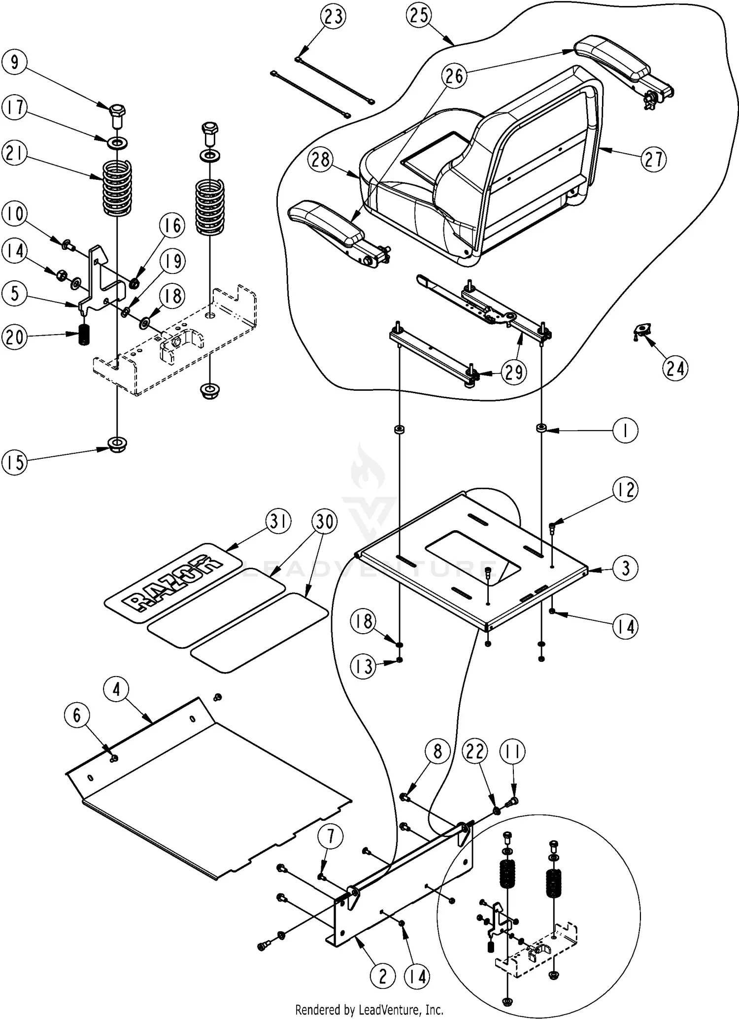 Land Pride RAZOR ZSR60 Parts Diagrams