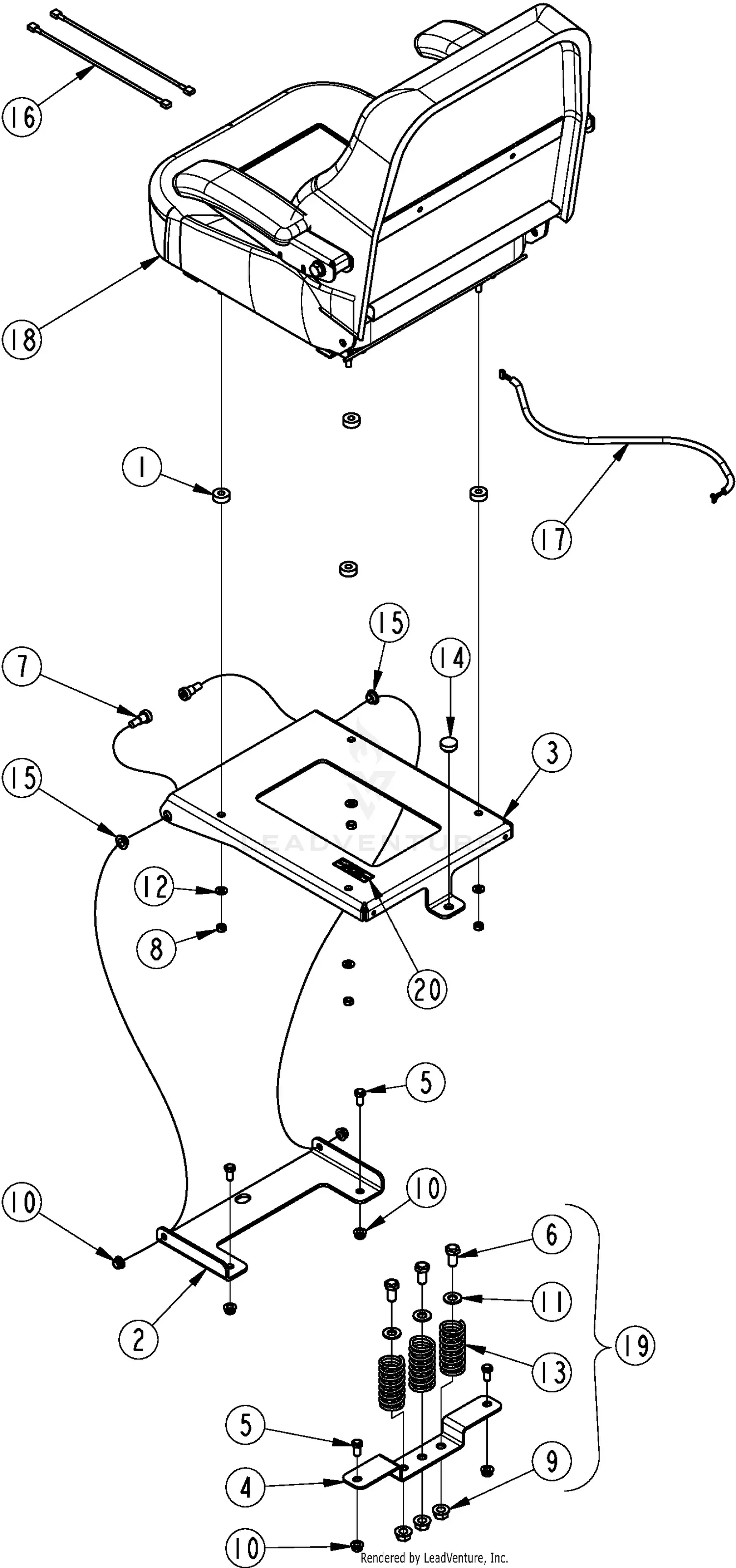 Land Pride ZXT54 Parts Diagrams