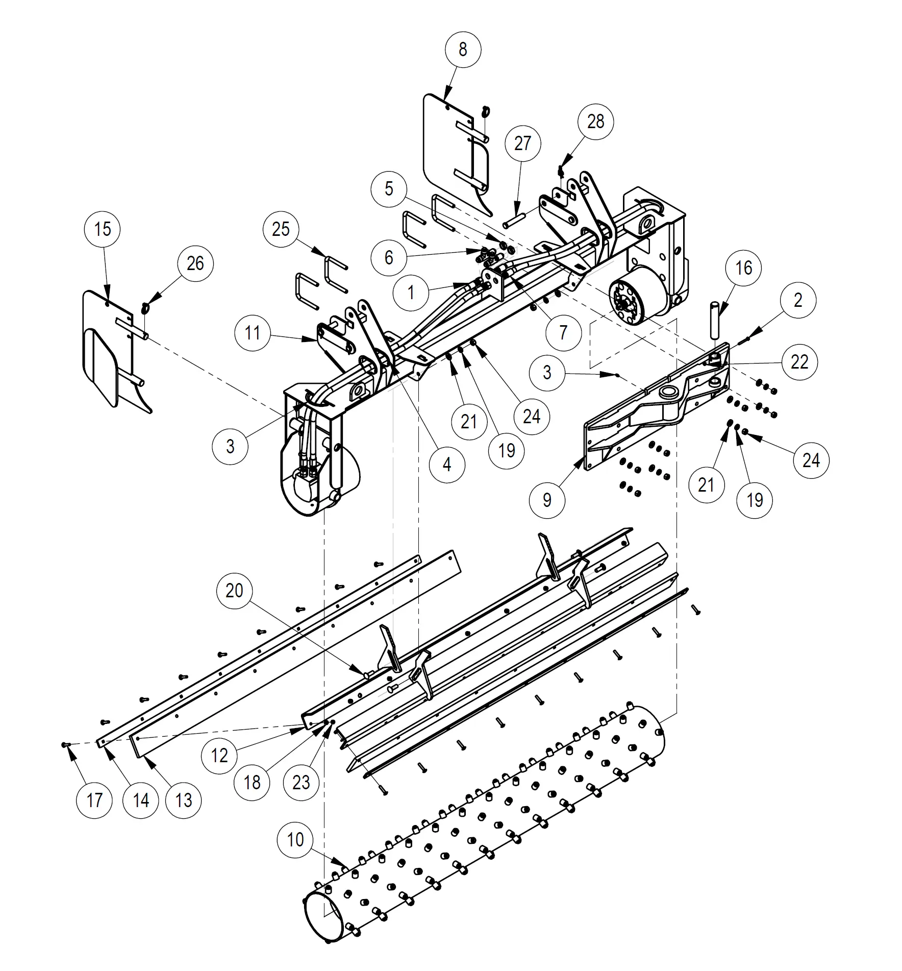 FFC Power Rake Parts Diagrams