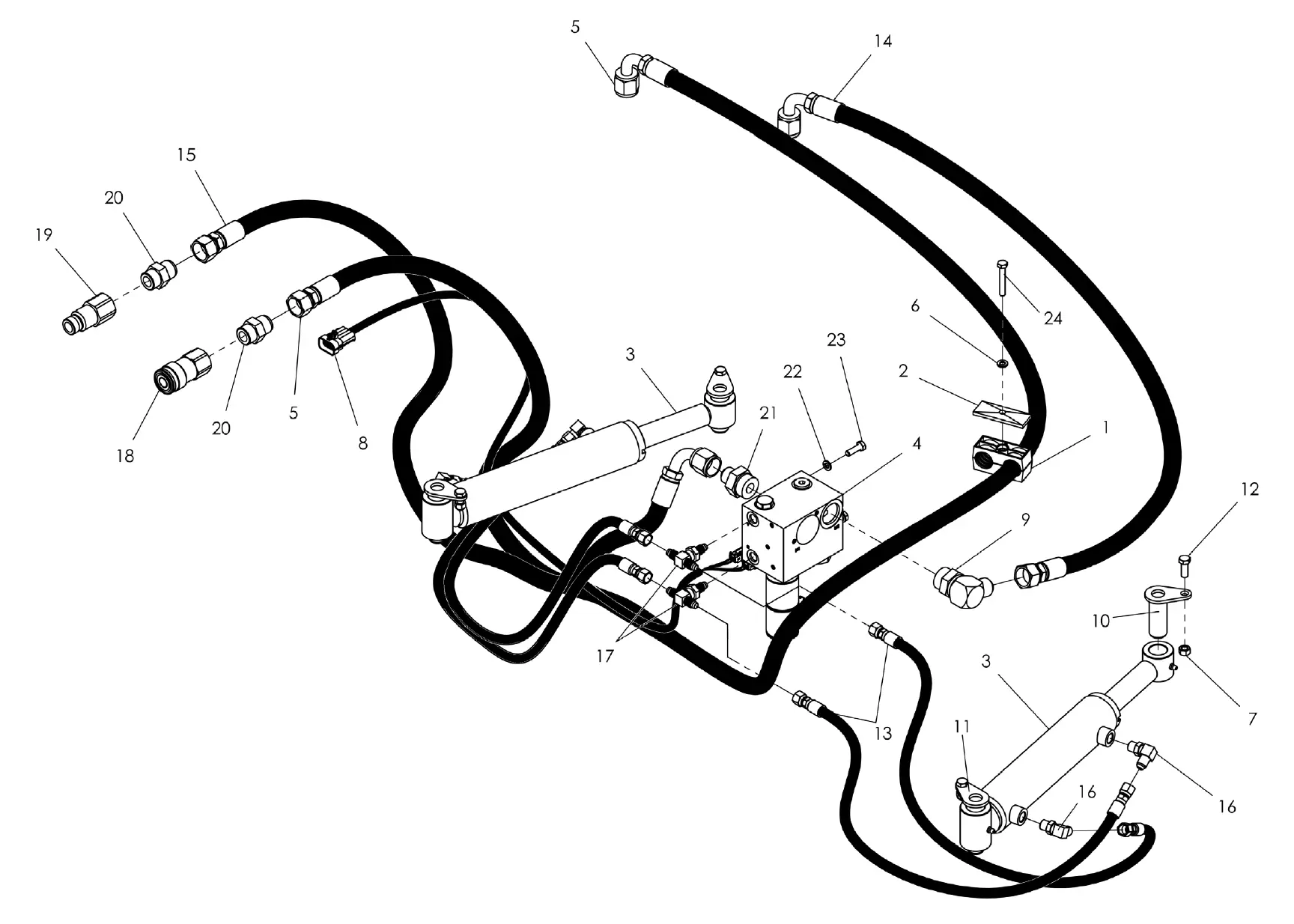 Harley MX8 Power Box Rake Parts Diagrams