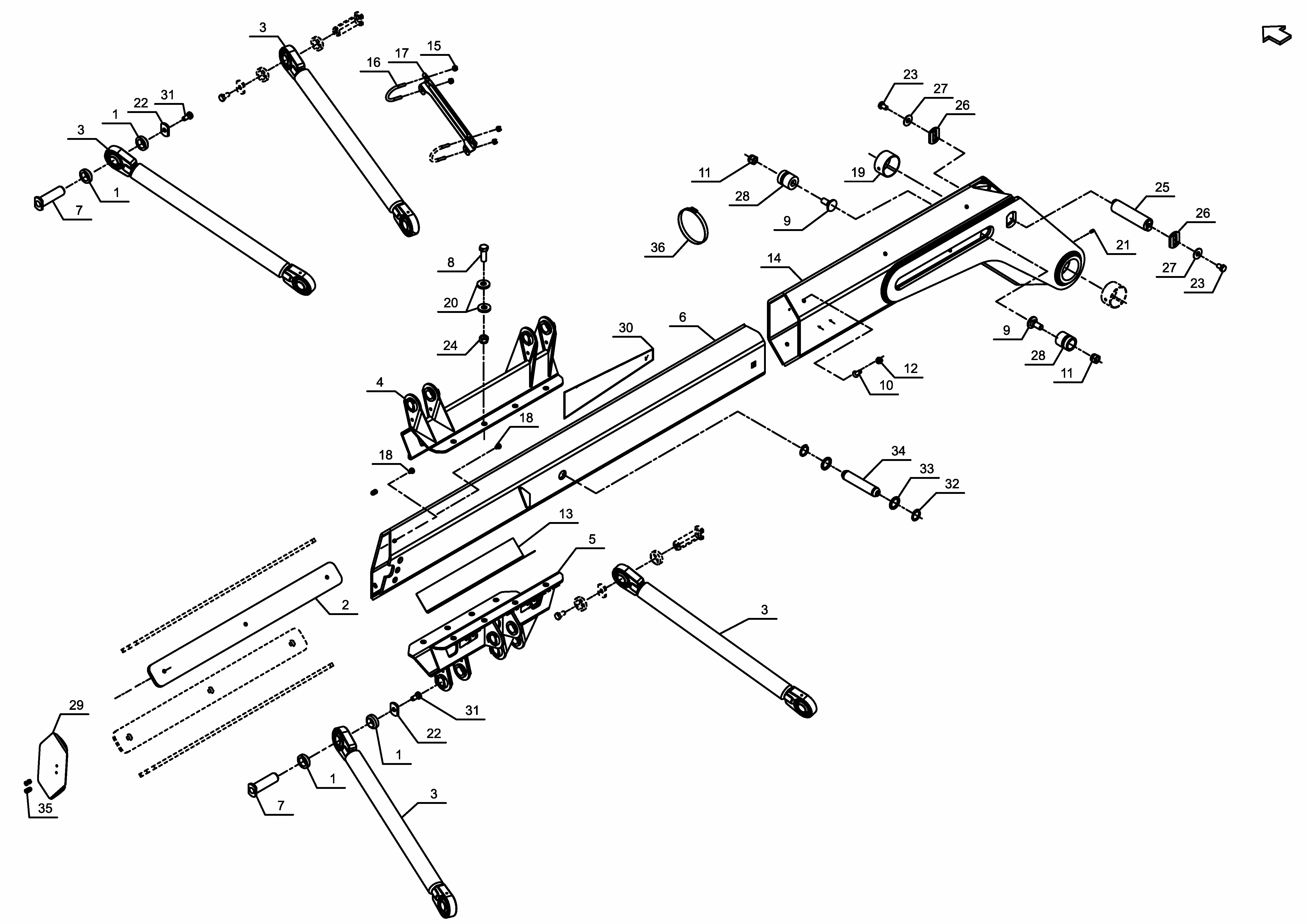 Kverneland 55100MT BX (S/N KT525377) (2025) Parts Diagrams