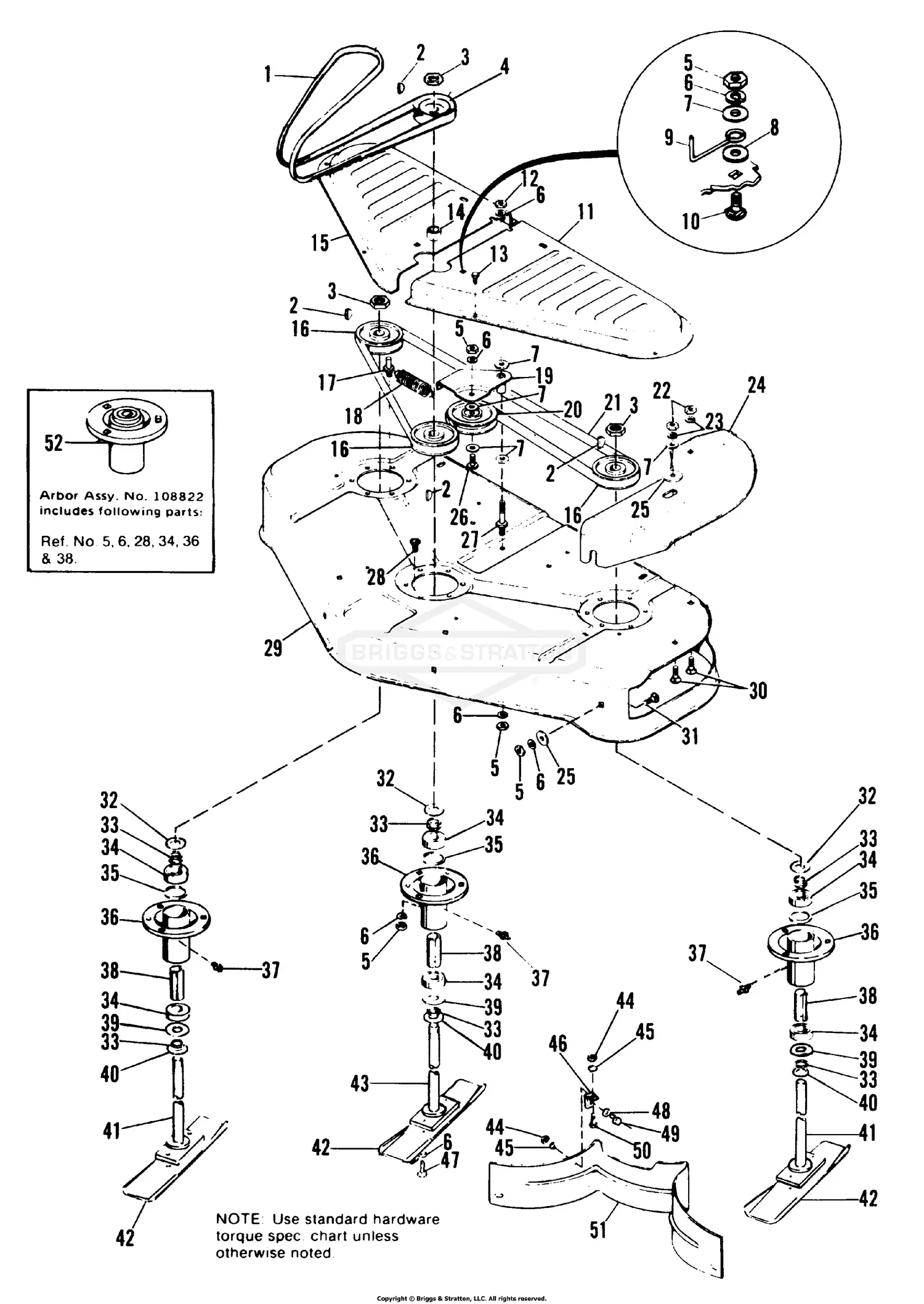 Simplicity 990765 - Broadmoor, 738 8HP Tractor Parts Diagrams