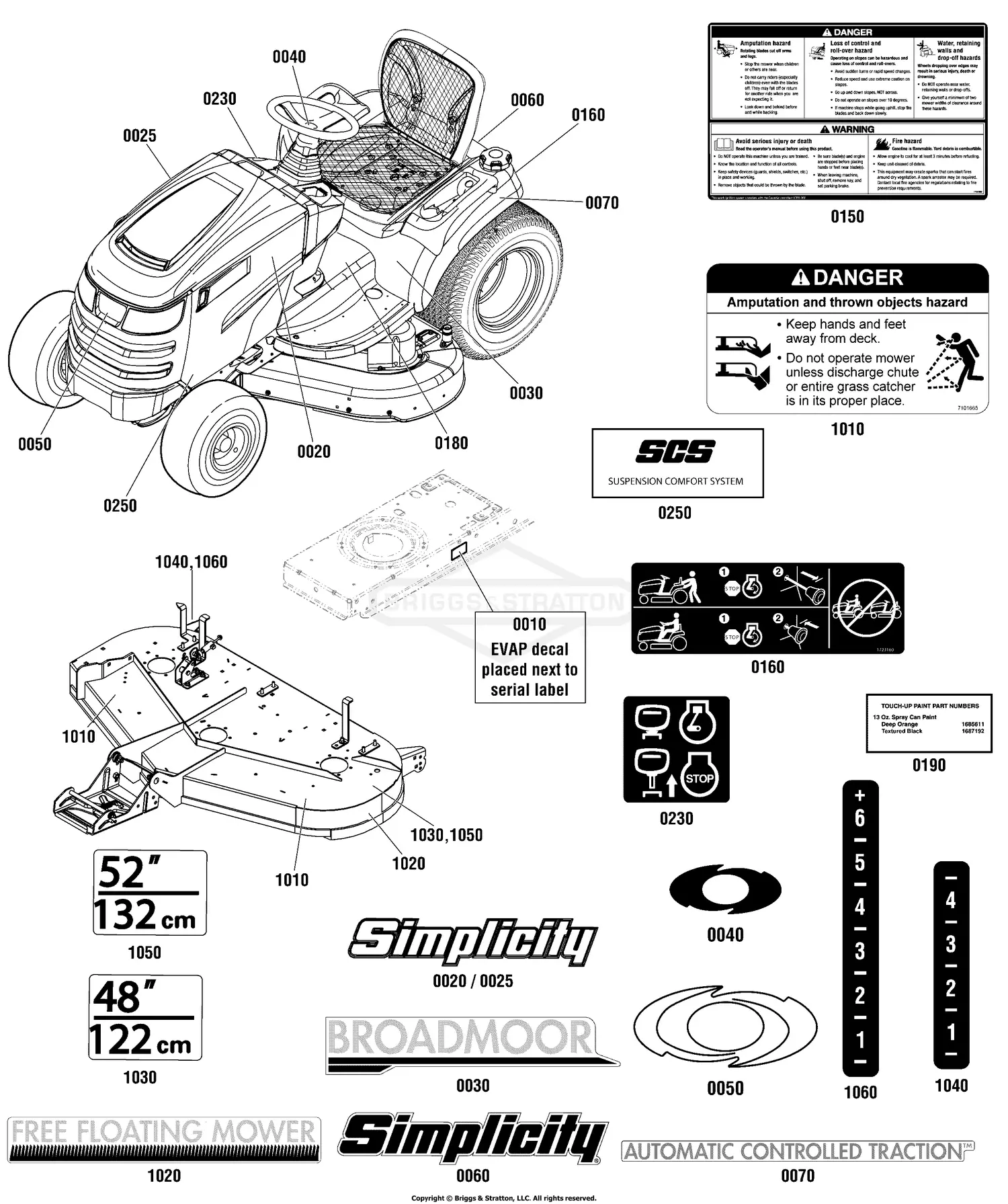 Simplicity 2691336-00 - Broadmoor, 25 Gross HP Hydro RMO Rear