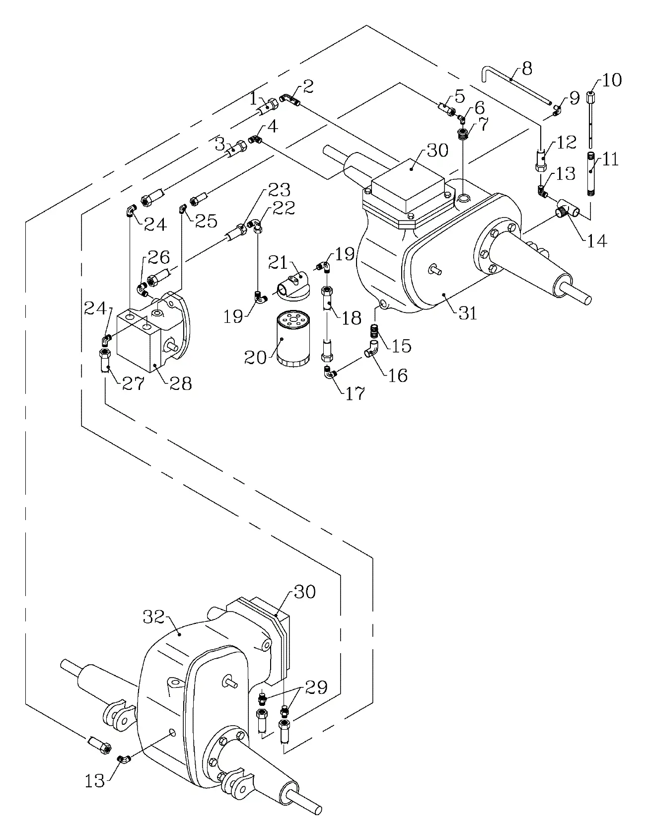 Steiner 75-70025 425E 21.5HP Kubota Diesel Parts Diagrams