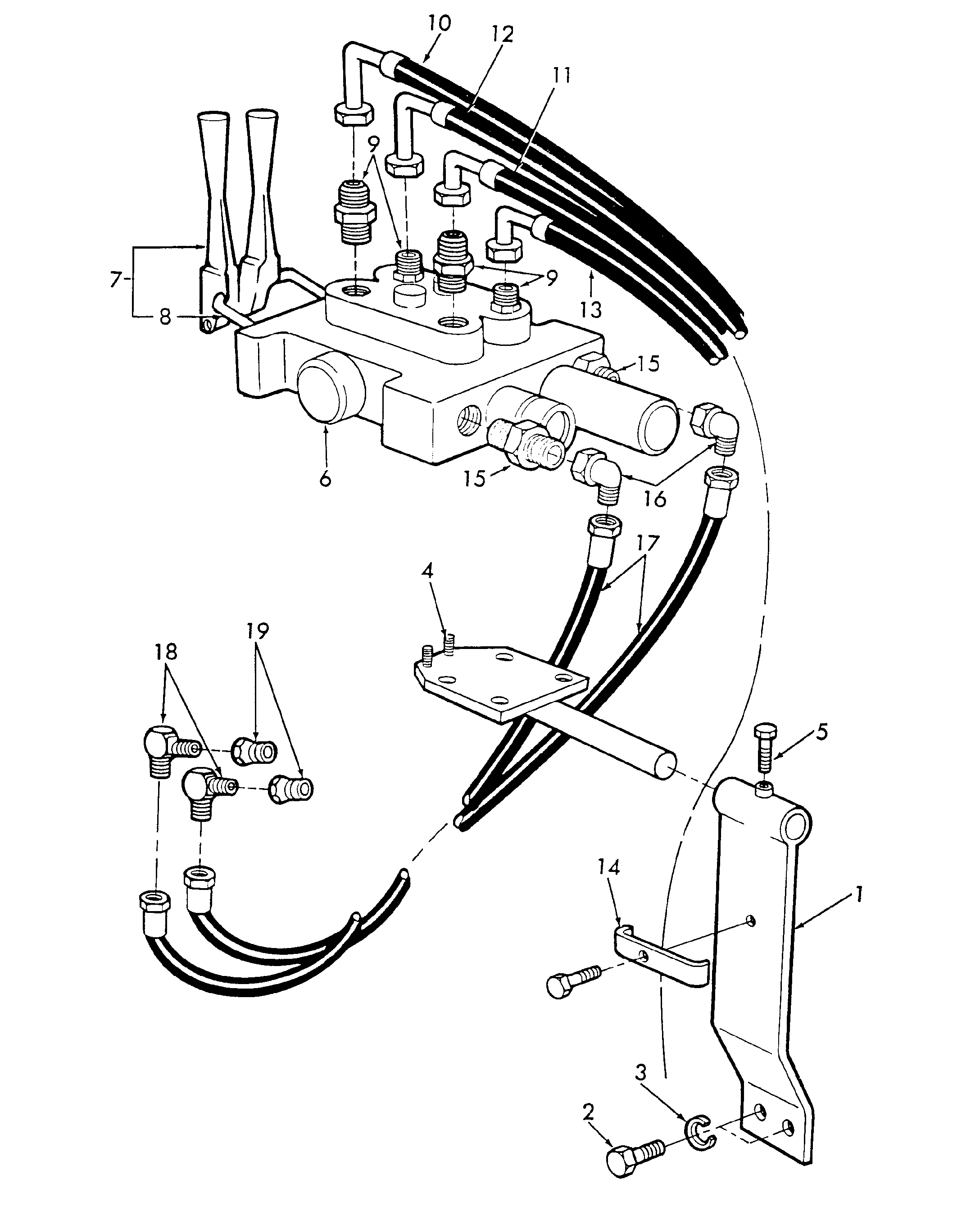 New Holland 19BTCA01 - MT. VALVE W/MOUNTING BRACKET AND HOSES FOR HYD ...