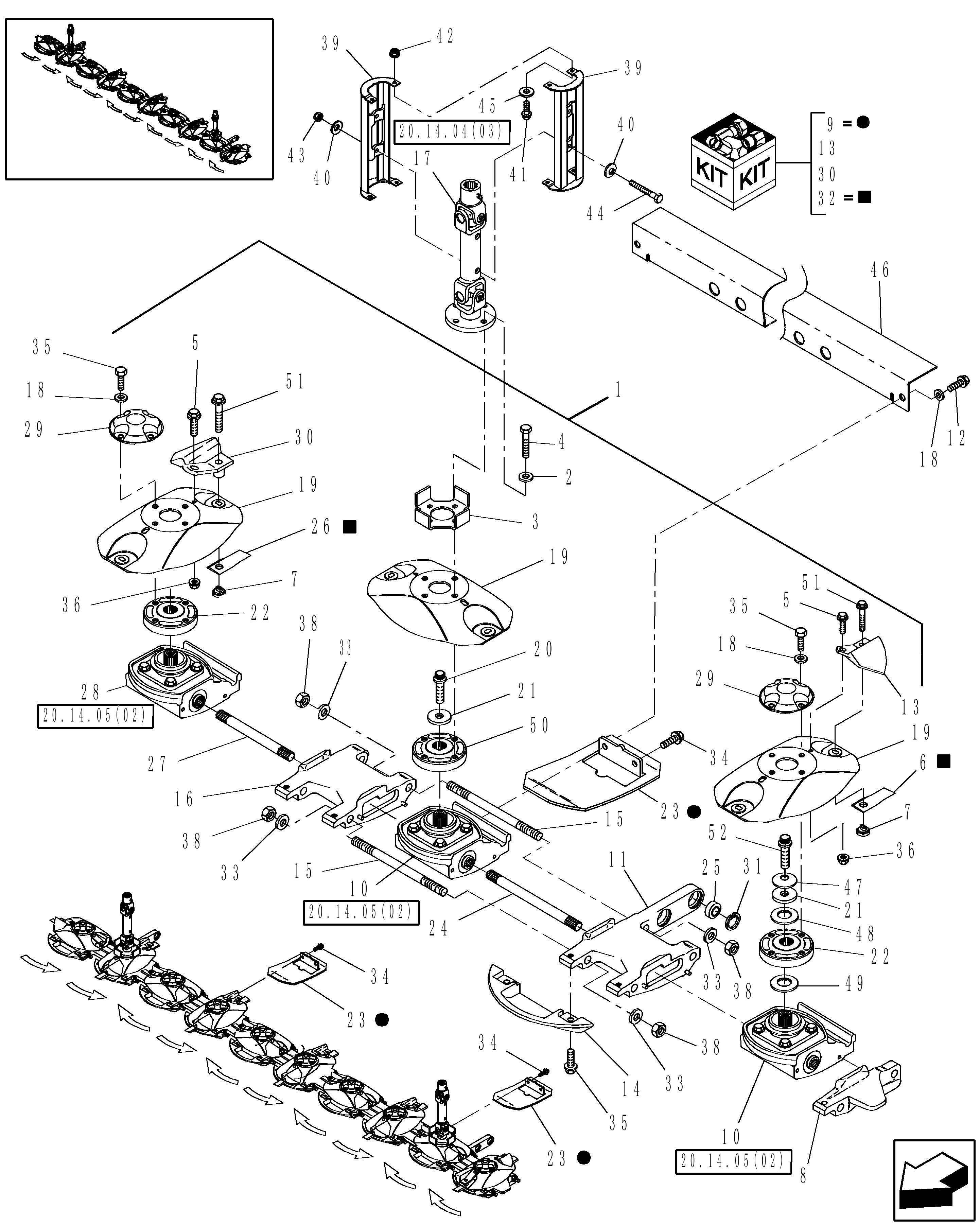 New Holland 2353 - DISCBINE DISC HEADER(01/07 - 11/07) Parts Diagrams