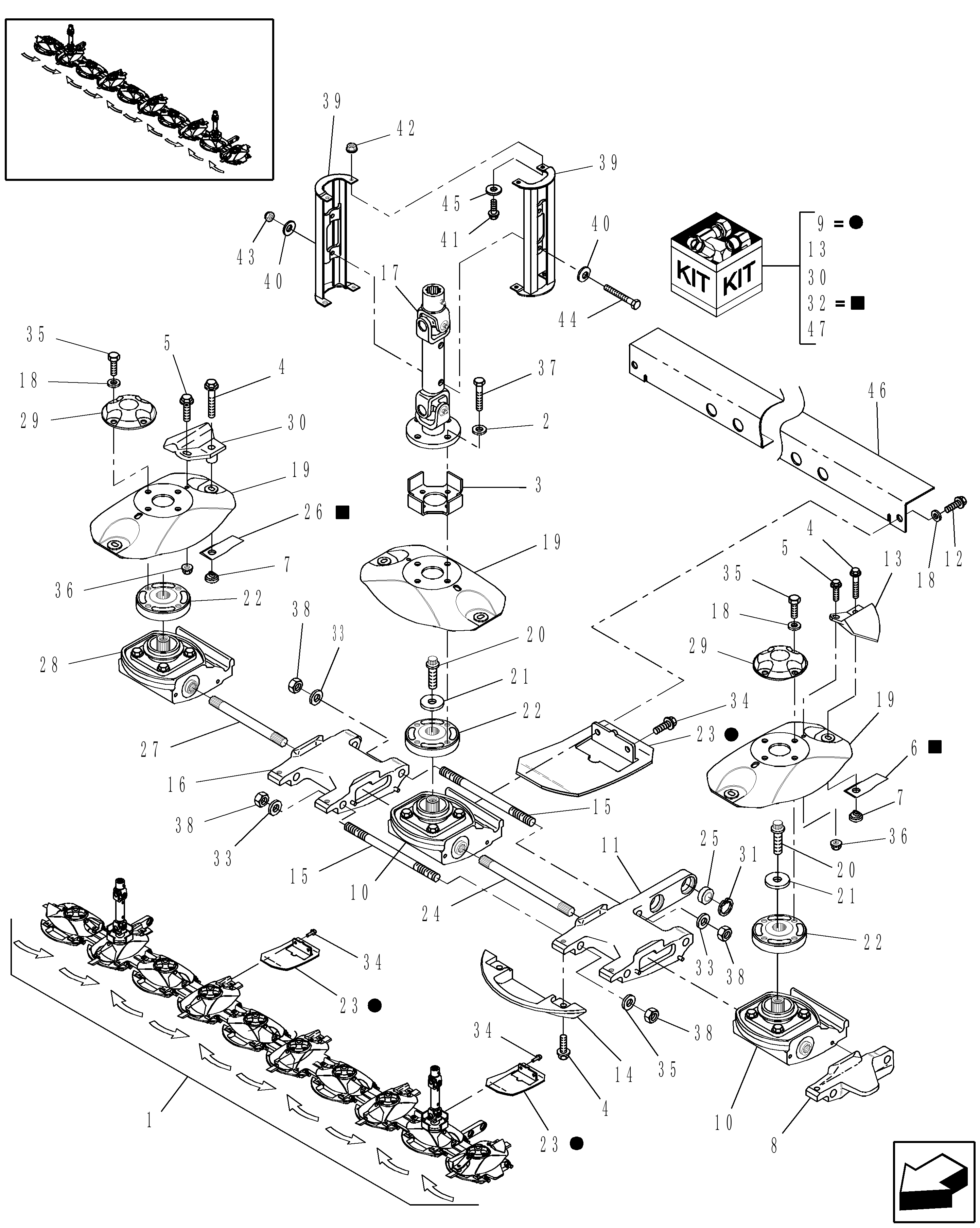 New Holland 2353 - DISCBINE DISC HEADER(01/07 - 11/07) Parts Diagrams