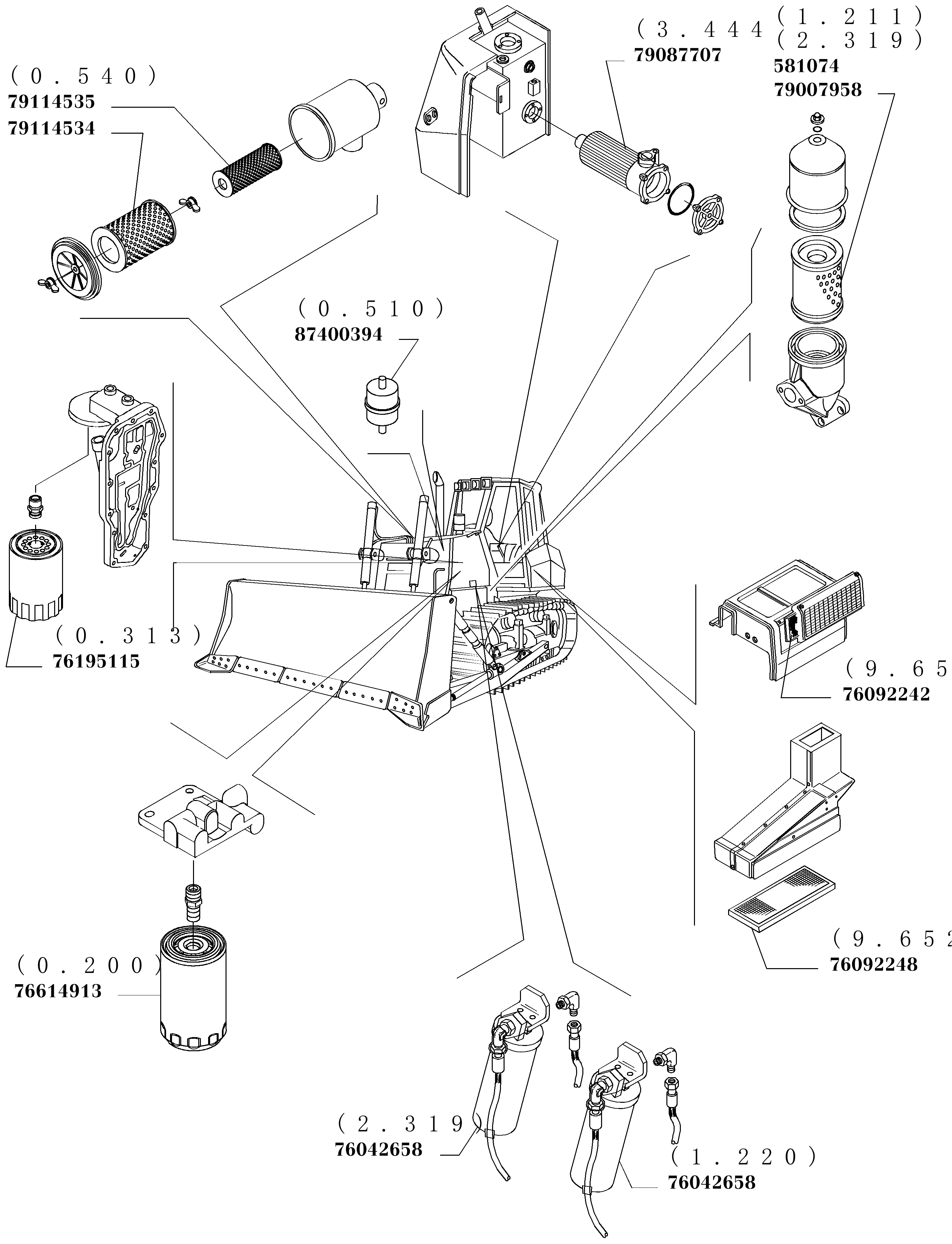 New Holland D150 - CRAWLER DOZER(04/00 - 09/07) Parts Diagrams