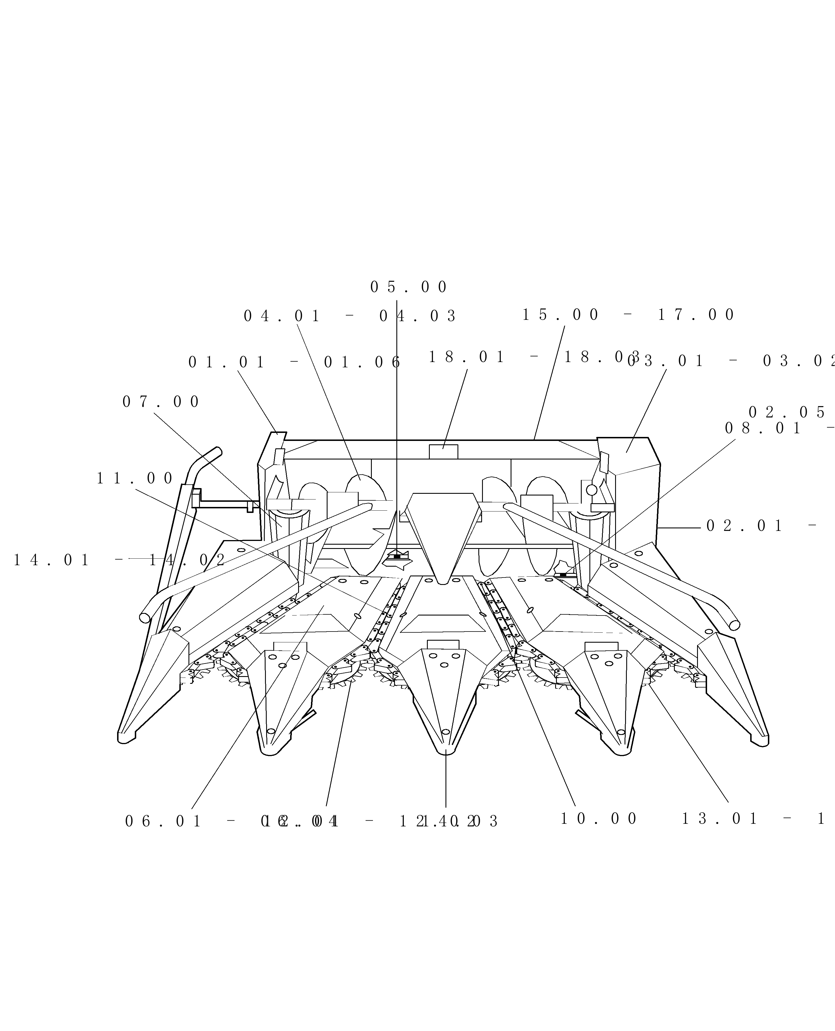 New Holland 360N4 - NH 4 ROW - ROW CROP HEAD(04/91 - 12/07) Parts Diagrams