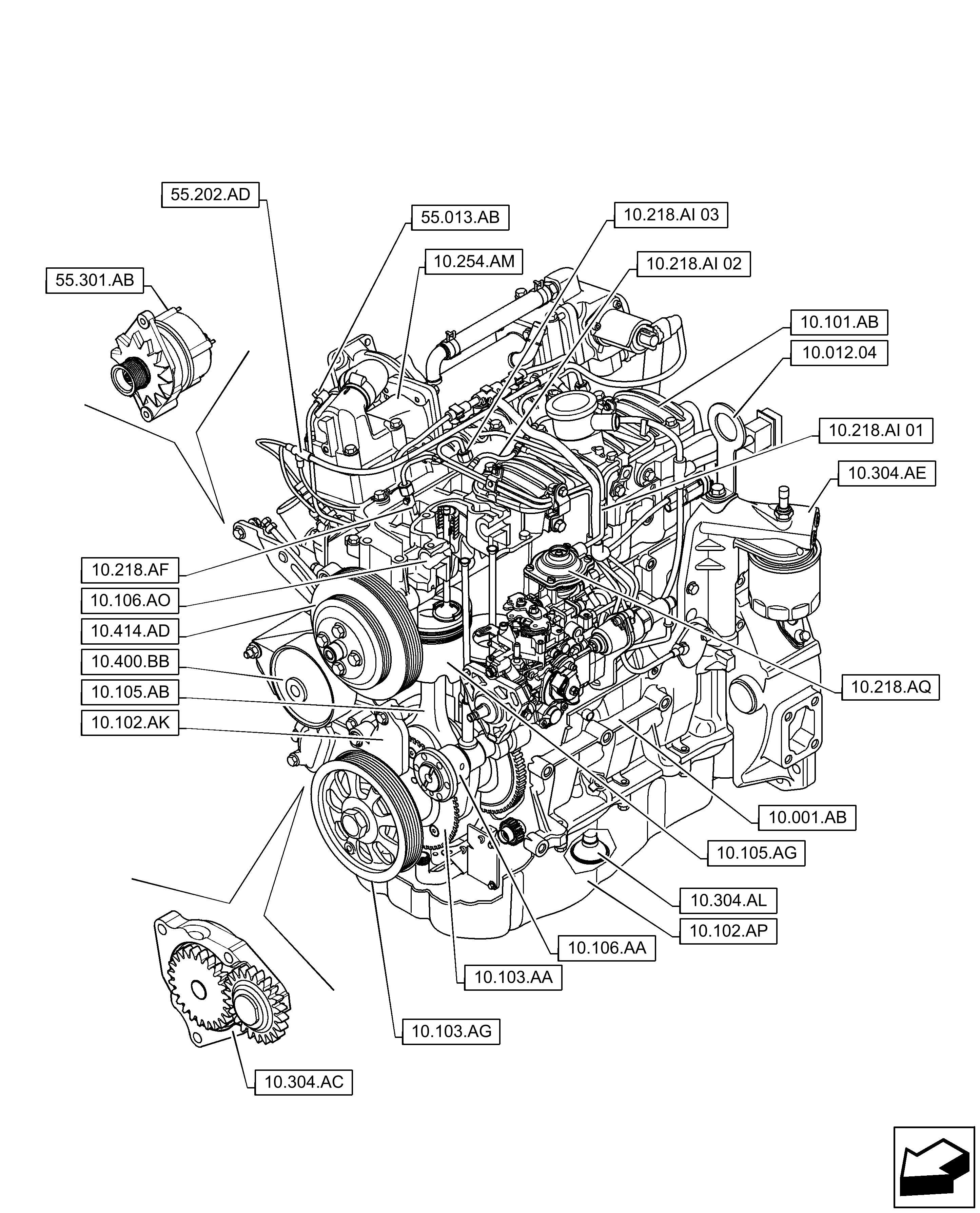 New Holland F5CE5454B A005 - ENGINE 504387947 - 84230116(05