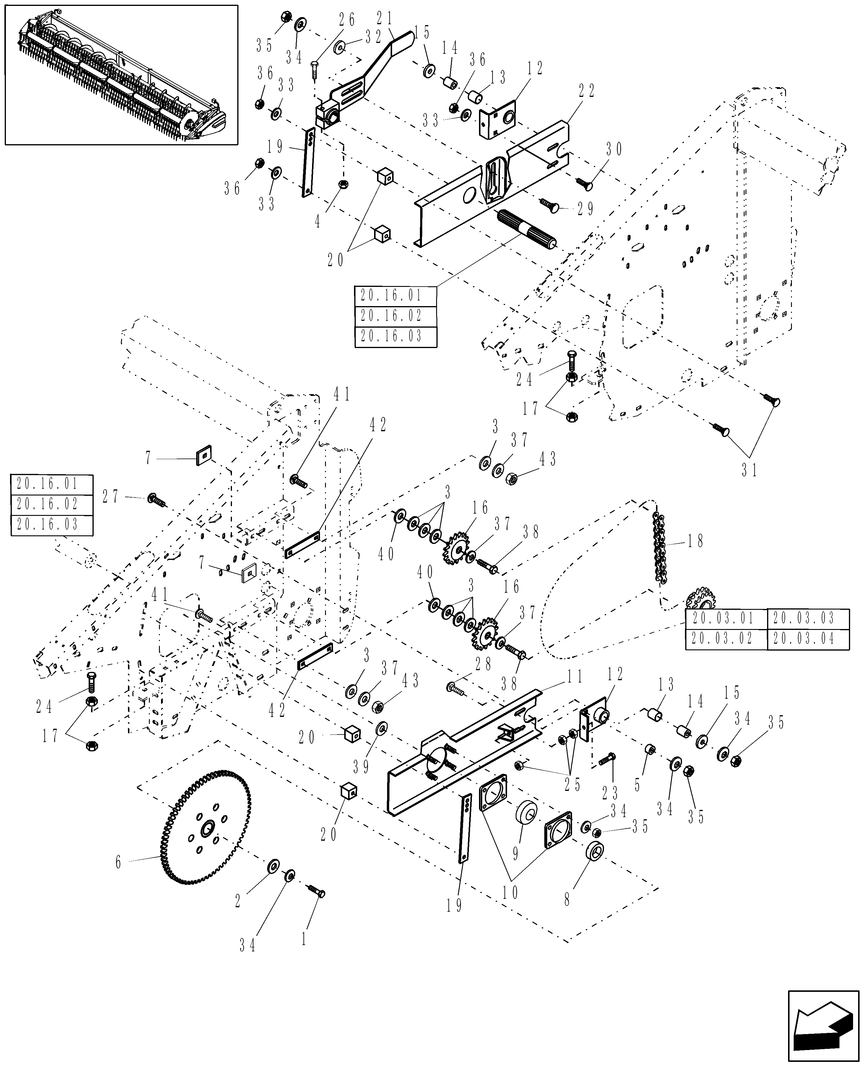 New Holland 74C - FLEXIBLE GRAIN HEAD(08/01 - 12/11) Parts Diagrams