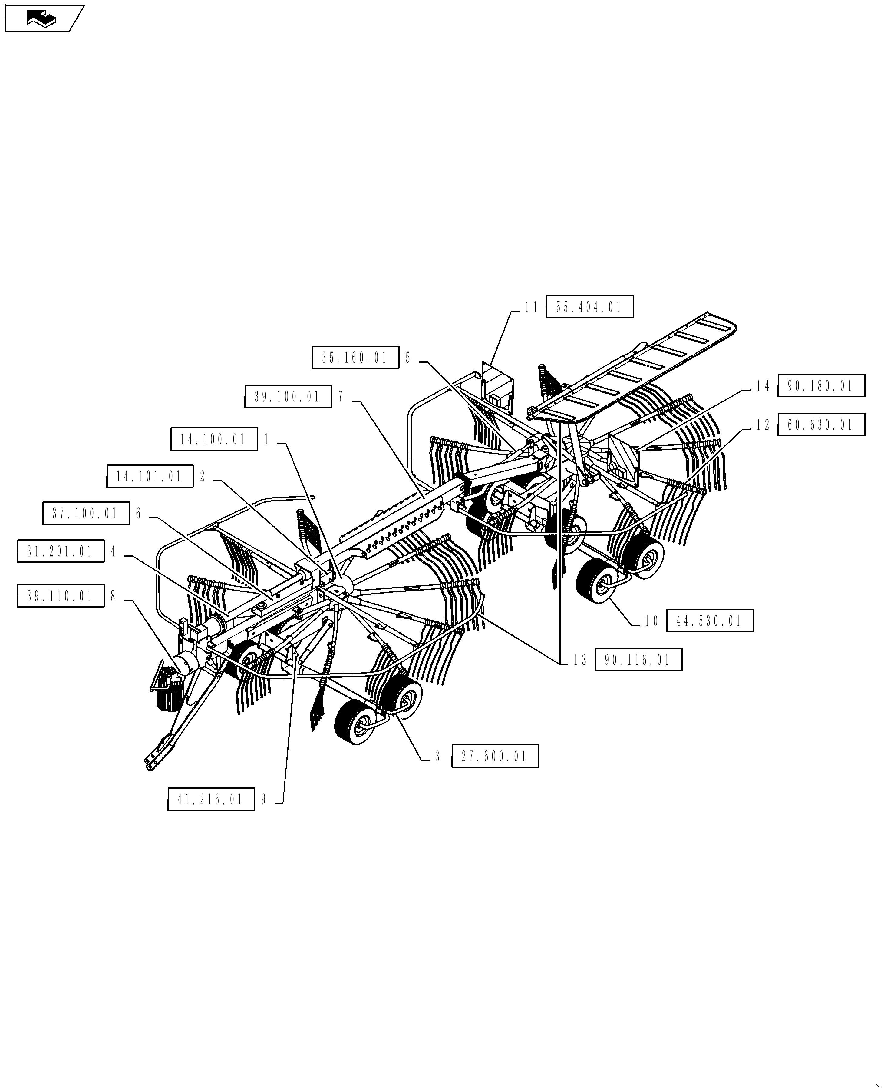 New Holland PROROTOR 3223 - ADJUSTABLE TWIN ROTOR RAKE(11/11