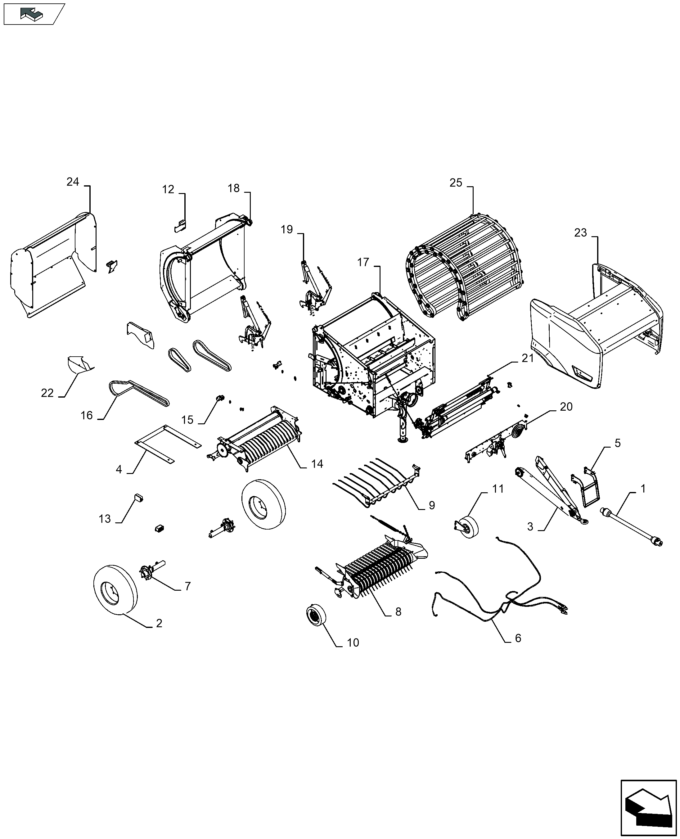 鬼神ページ New Holland RF450 UTILITY - ROUND BALER(03/17 - ) Parts Diagrams