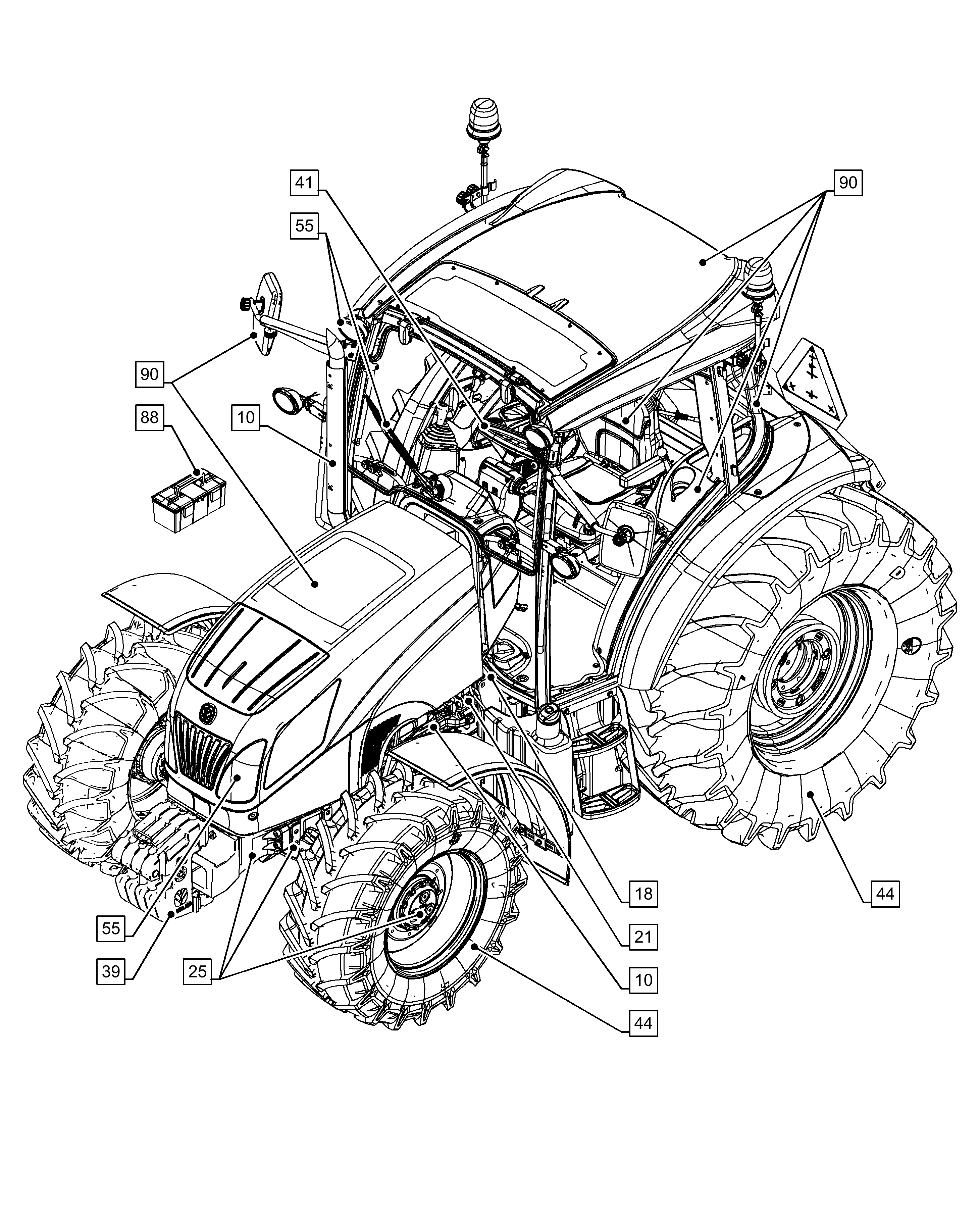 T4ページ New Holland T4.95 - TRACTOR HI-LO - TIER 4A (NA) - S/N ZxxT0xxxx