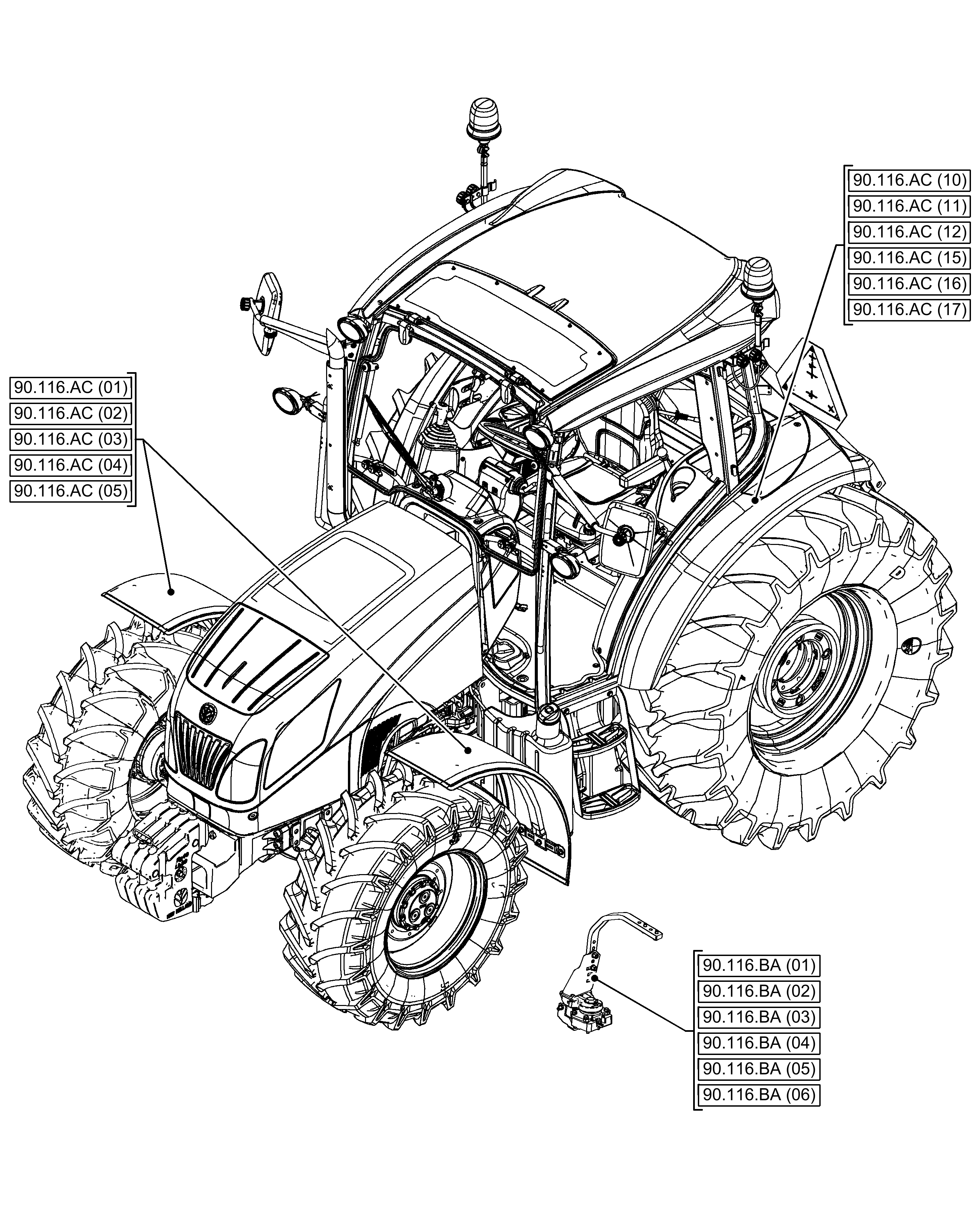 New Holland T4.95 - TRACTOR HI-LO - TIER 4A (NA) - S/N ZxxT0xxxx