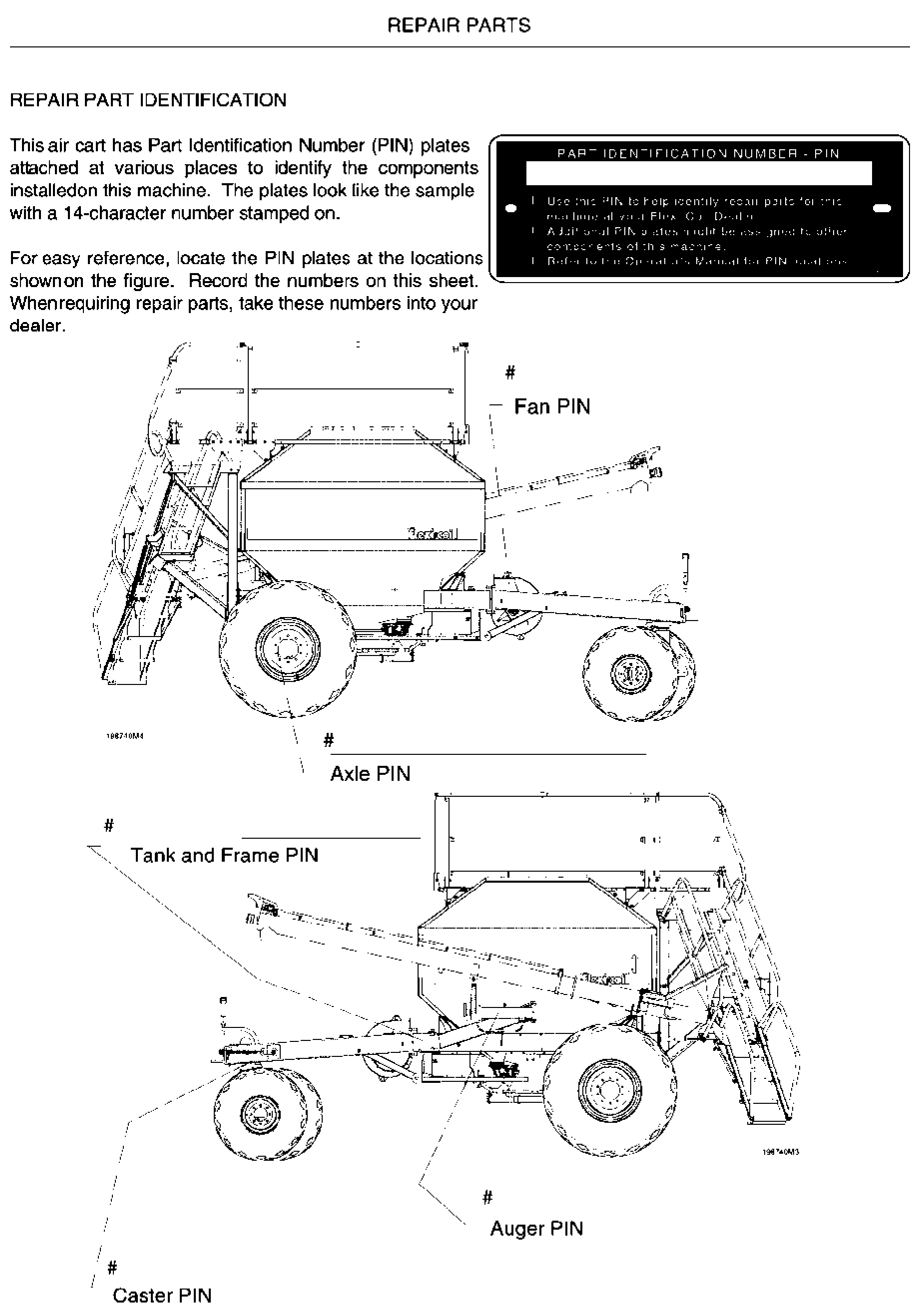 New Holland 2340 FC 230 BU AIR CART ASN Y9S015001 08/03 04/17 Parts ...