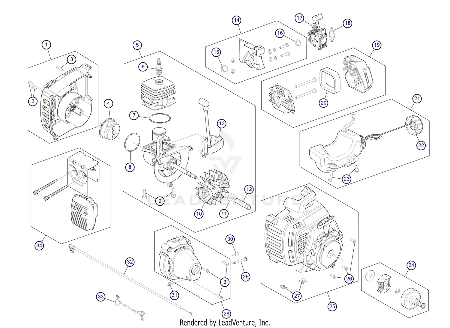 Troy-Bilt TB35EC 41CDZ35C766 Parts Diagrams