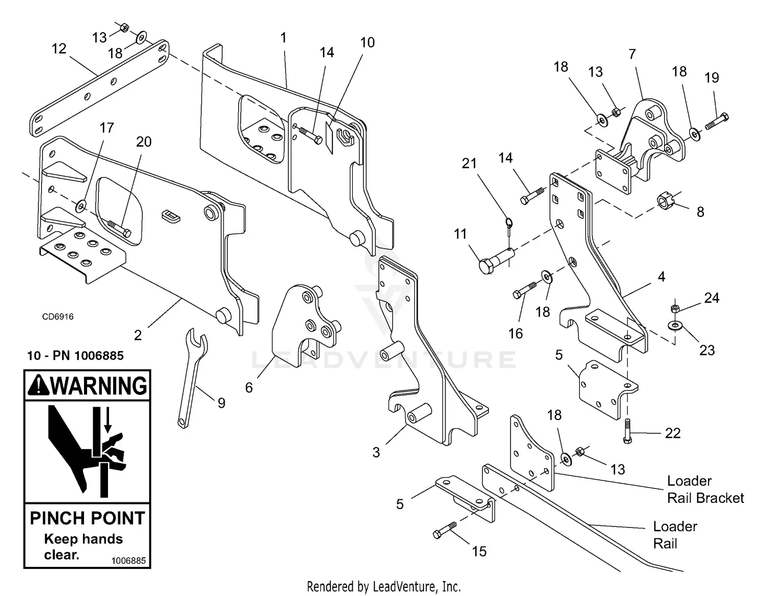 Woods 4-Point Sub-Frame Mounting Kit 1020616 Parts Diagrams