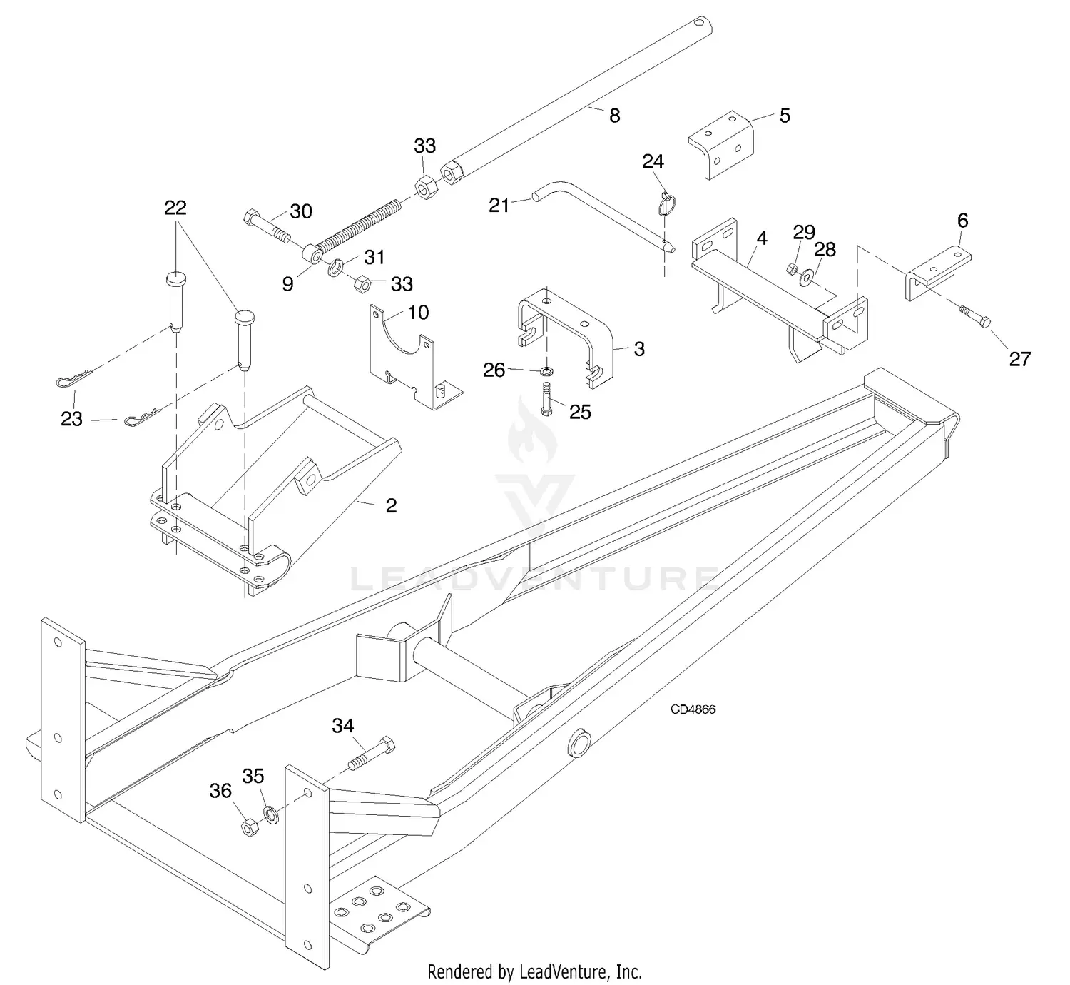 Woods Sub-Frame Mounting Kit 9406 Parts Diagrams