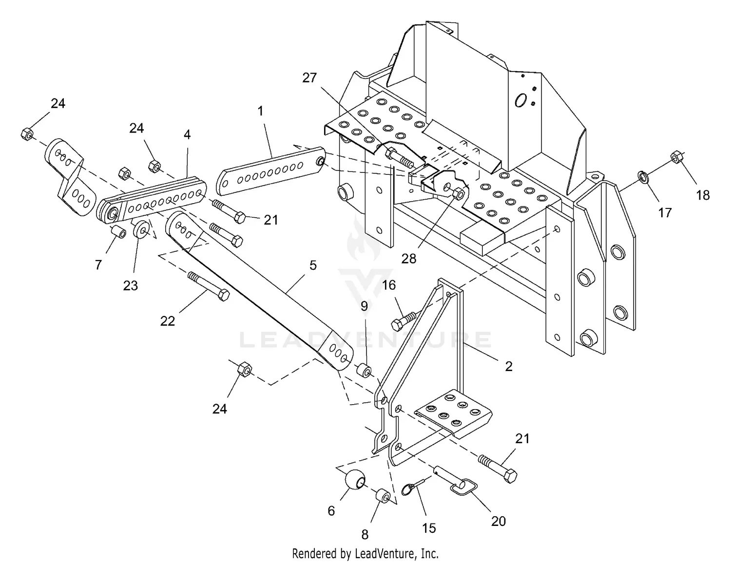 3 Point Mounting Interface Woods 3-Point Mounting Kit 1005735 Parts Diagrams