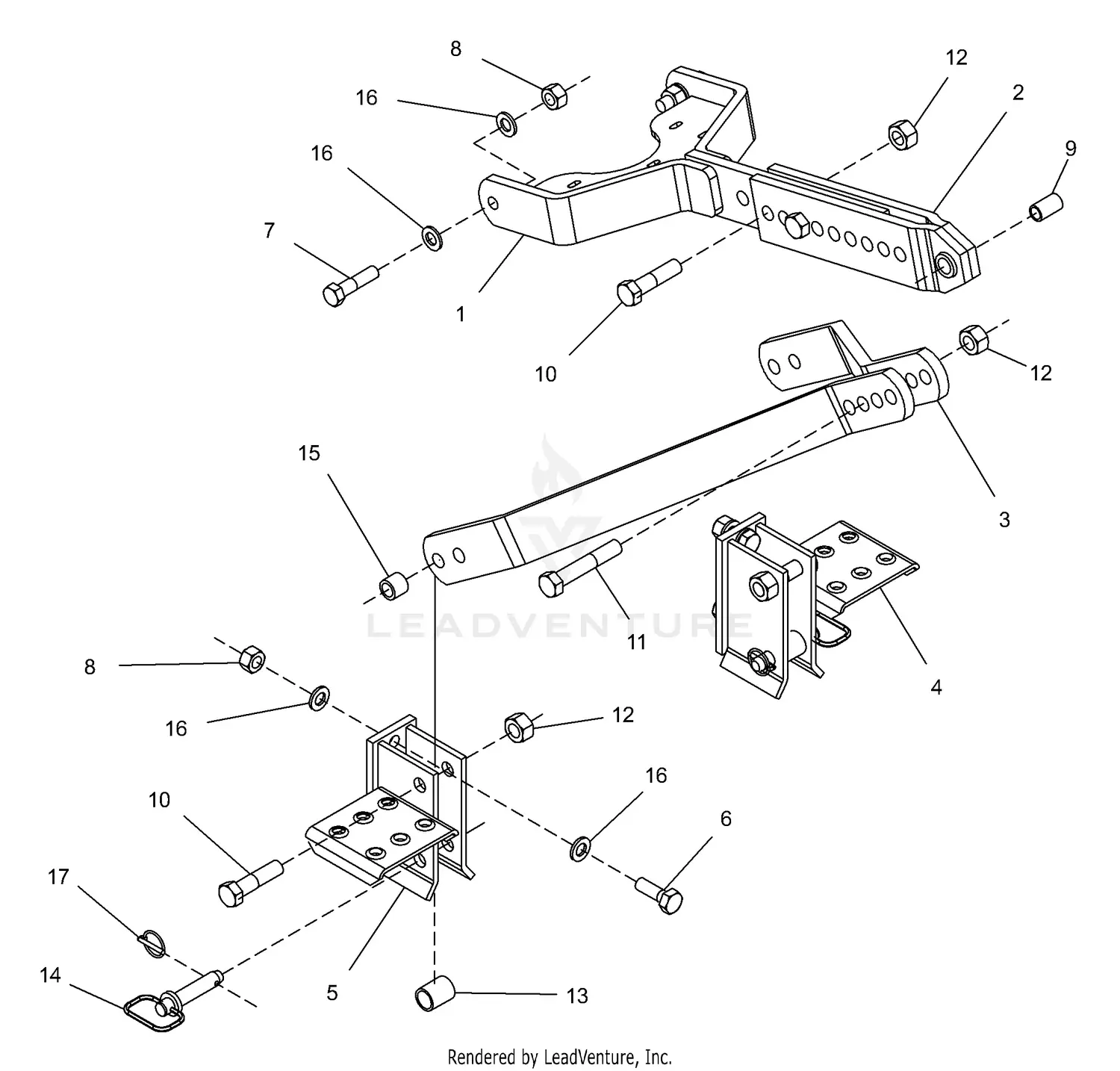 3 Point Mounting Interface Woods 3-Point Mounting Kit 1012606 Parts Diagrams