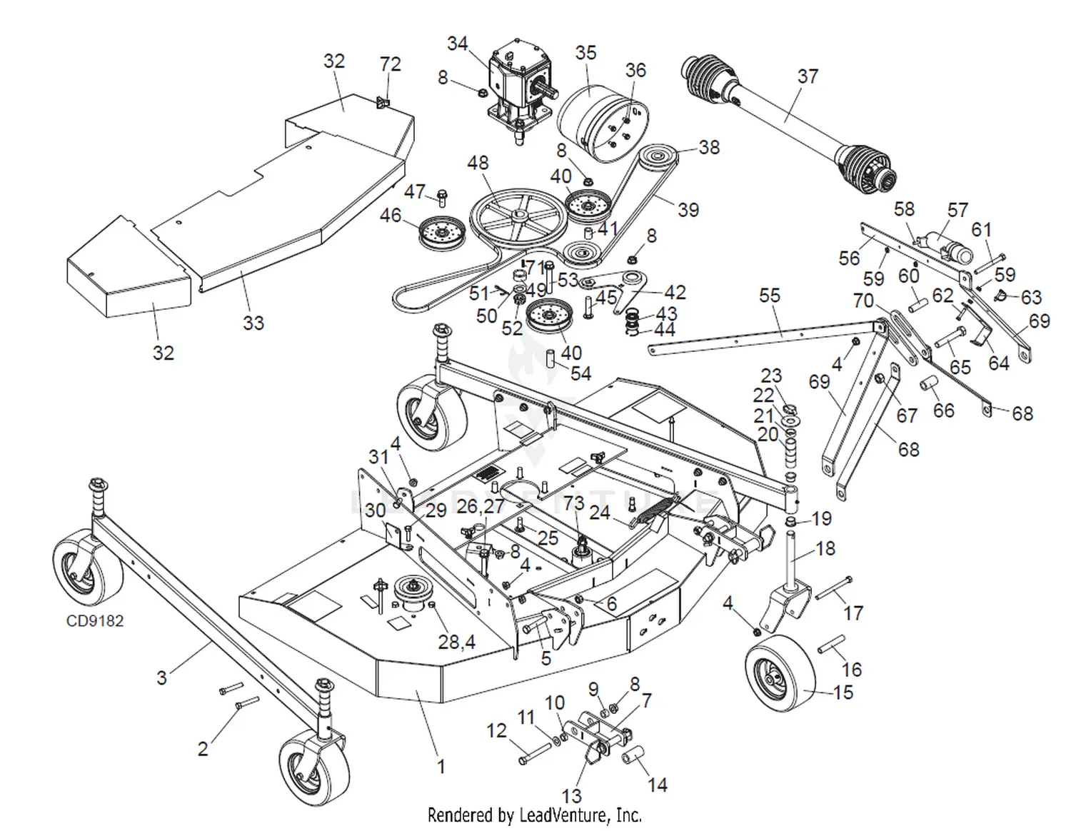Woods TKP60.40 Turfkeeper Pro Parts Diagrams