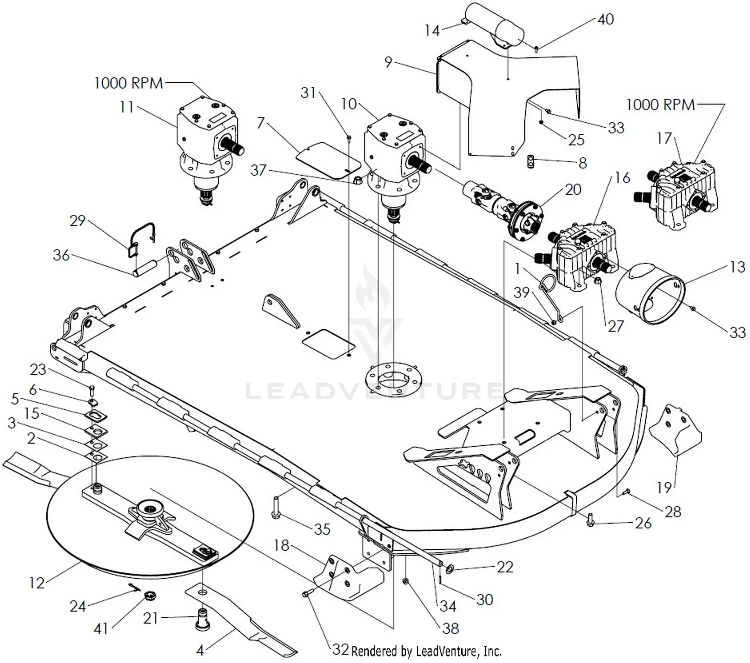 Woods BW15.51 Batwing Parts Diagrams
