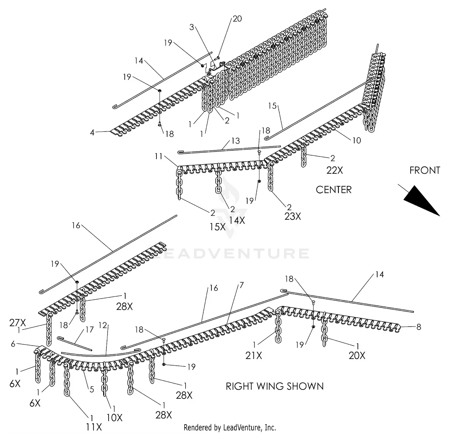 Woods BW15.52 Batwing Parts Diagrams