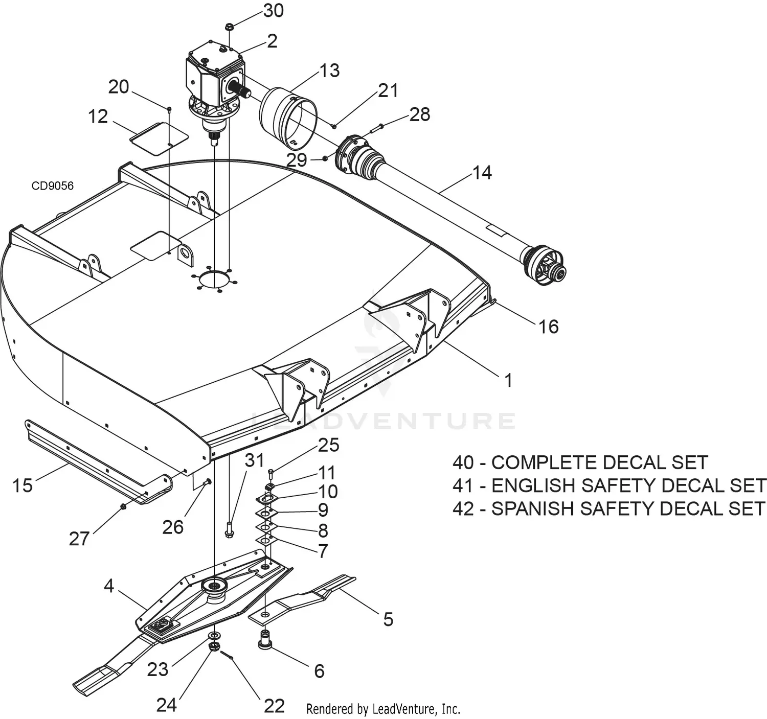 Woods BB72.50 Rotary Cutter Parts Diagrams