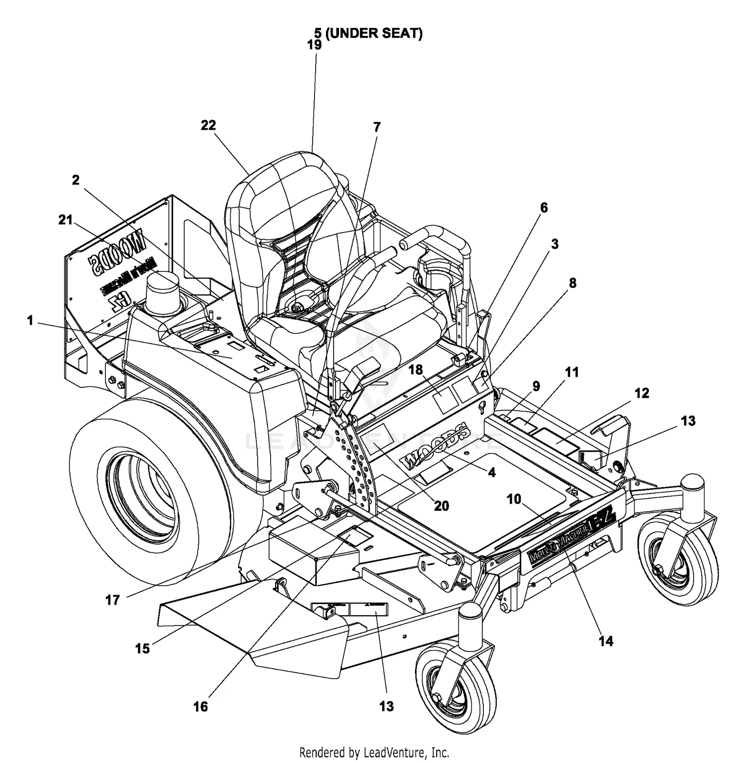 Woods CZ1952K 19 HP KAW W/52